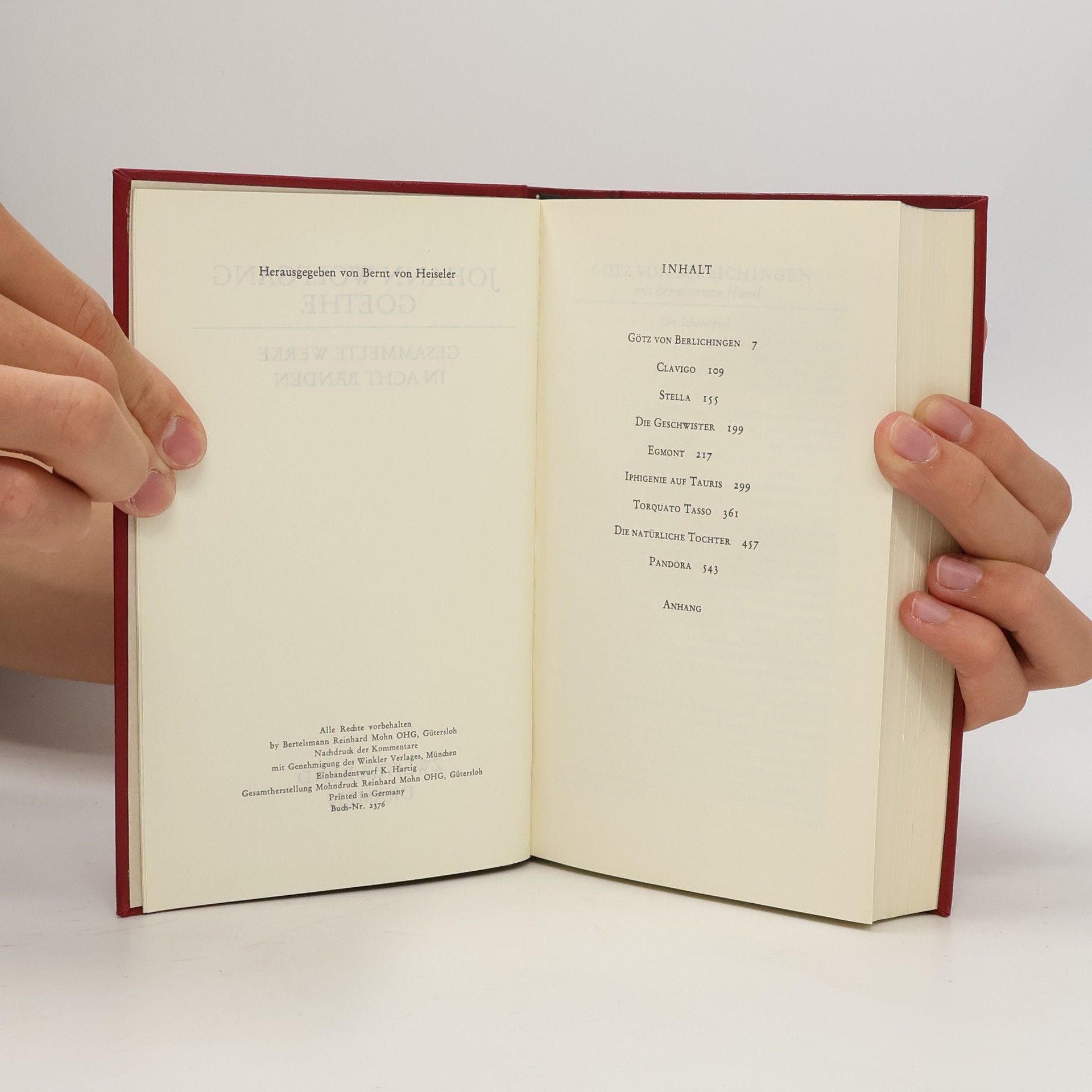 Johann Wolfgang von Goethe Goethe Werke 2