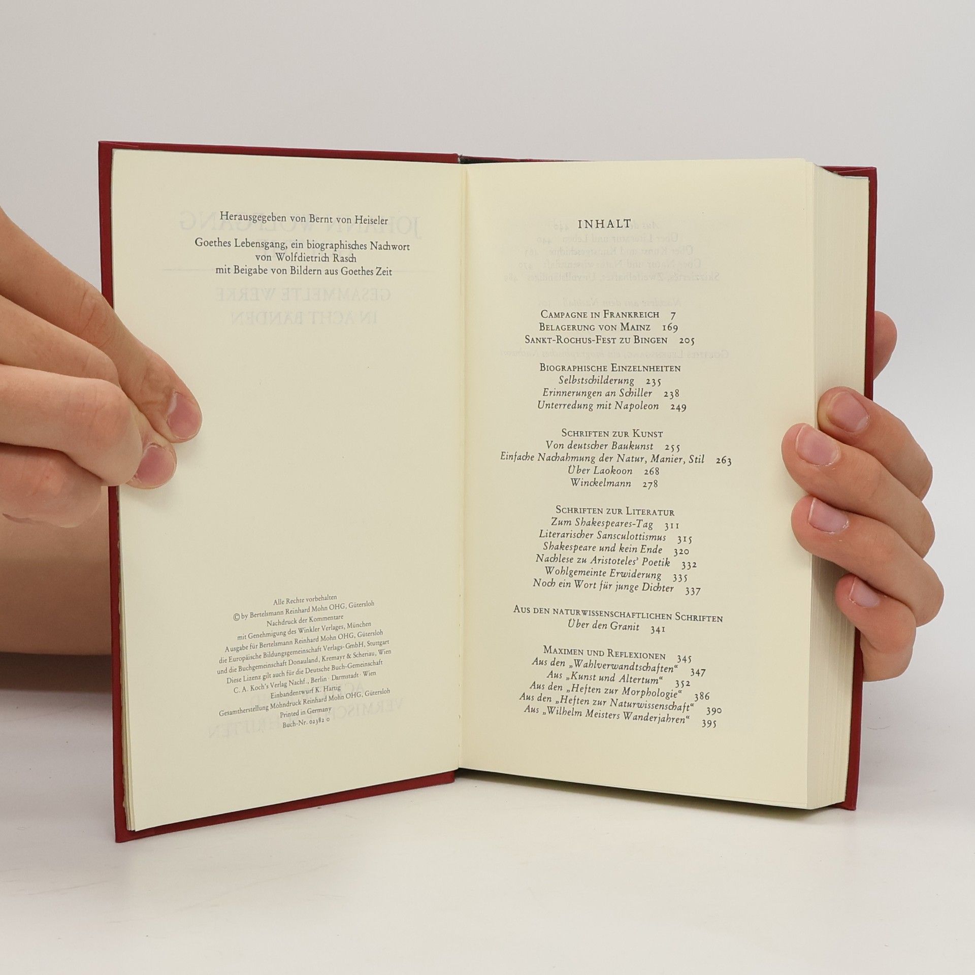 Johann Wolfgang von Goethe Gesammelte Werke in Acht Banden. Band 8