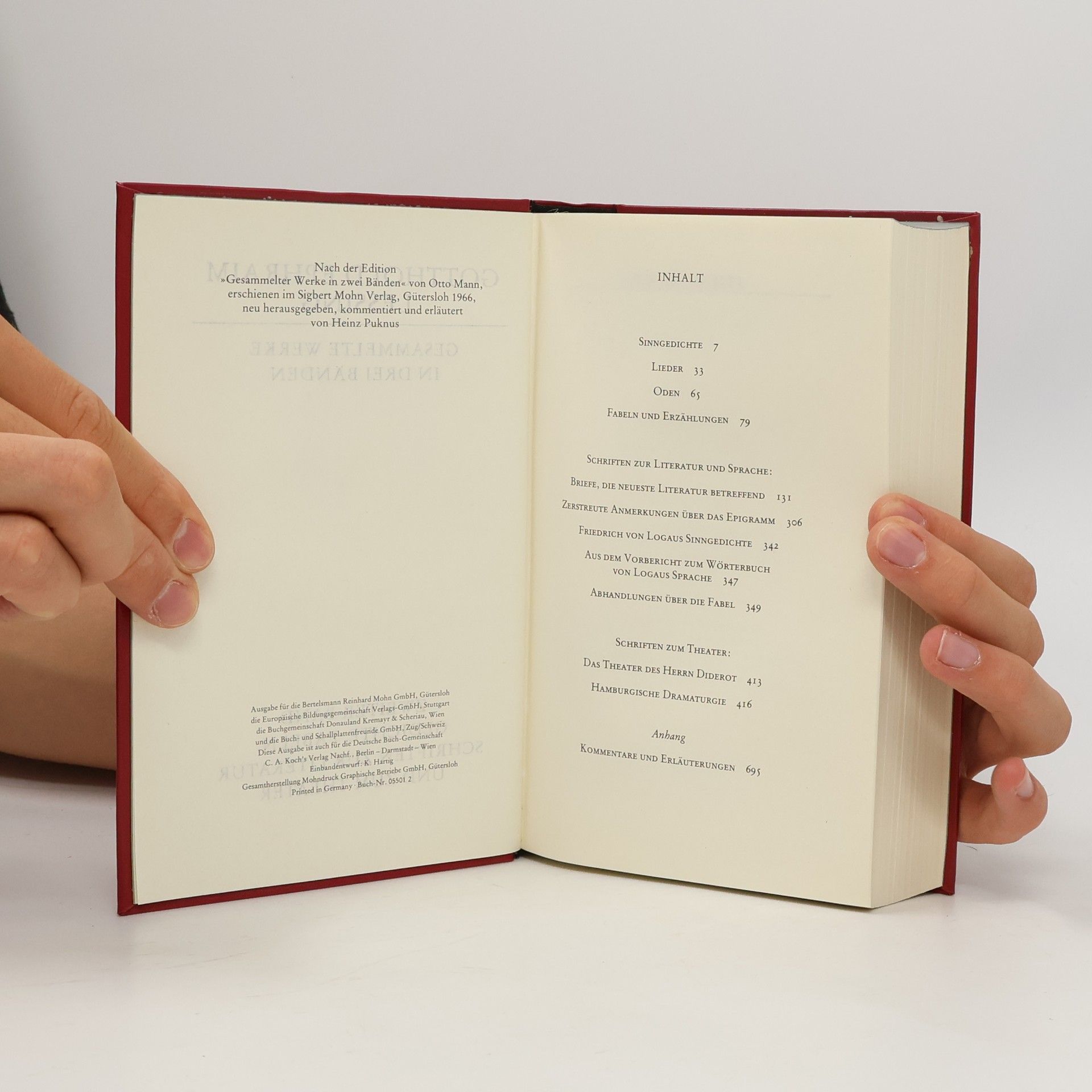 Gotthold Ephraim Lessing Gesammelte Werke in drei Bänden. Werke 2