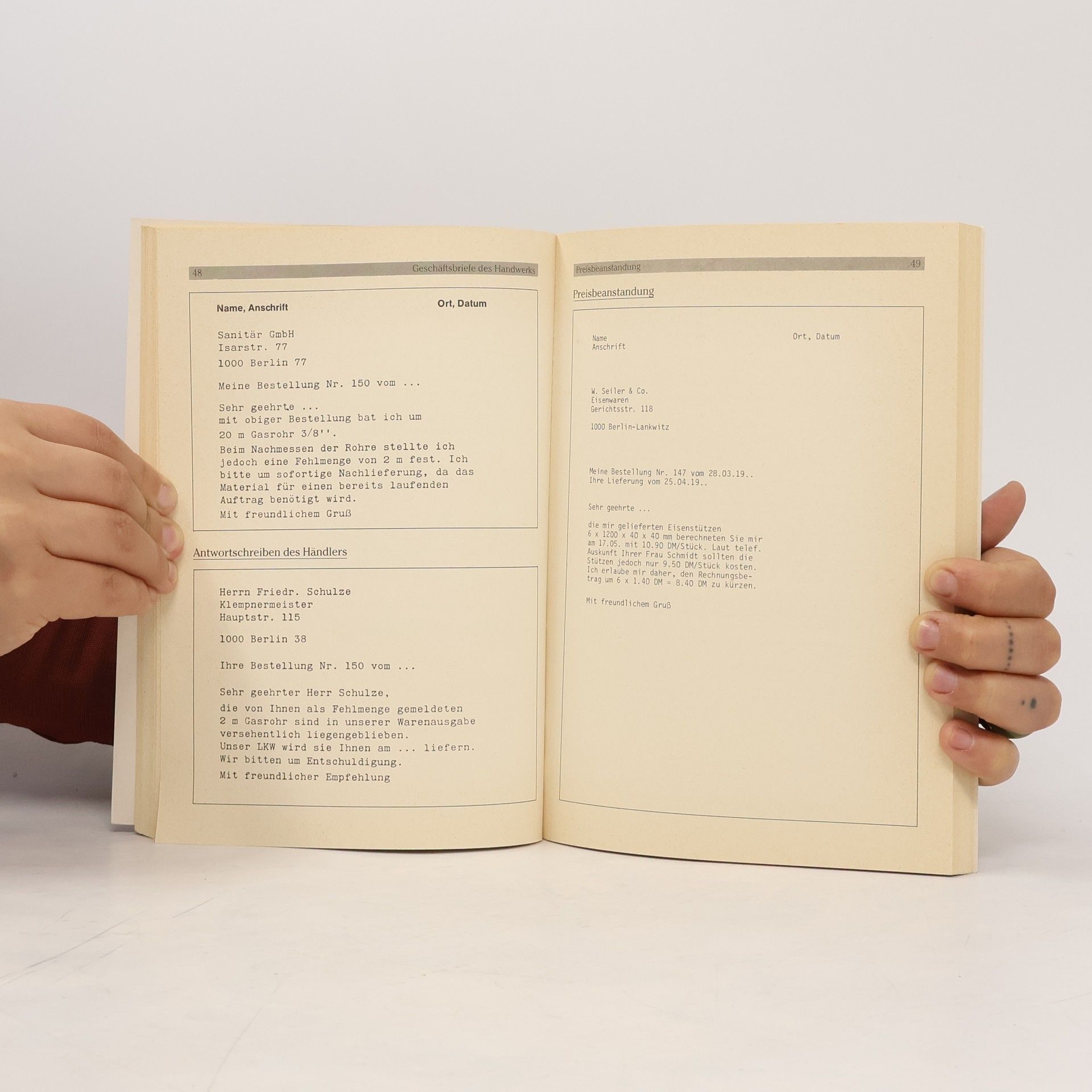 Alfred Sherwood Romer Geschäftliche Briefe des Privatmanns, Handwerkers, Kaufmanns