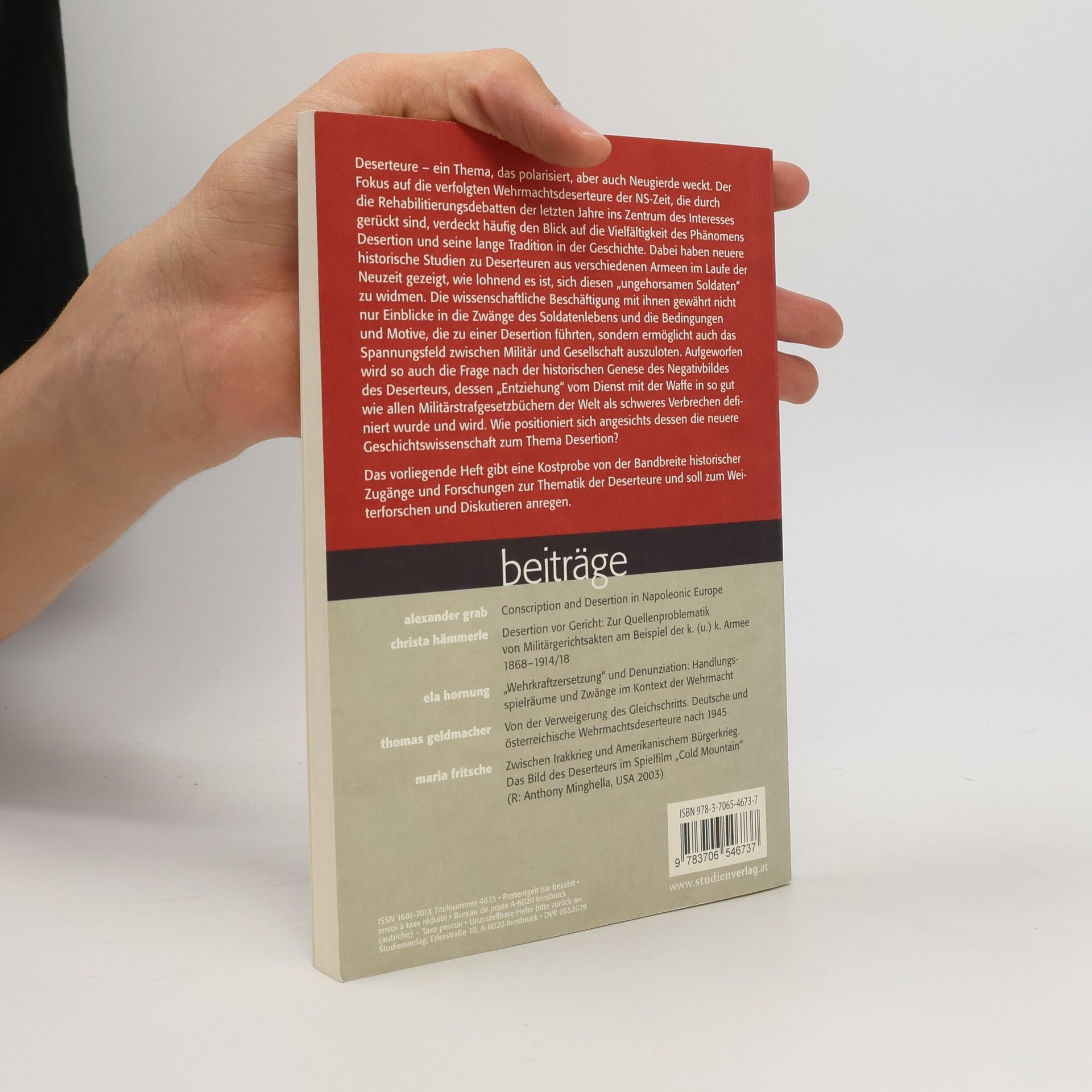Maria Fritsche Wiener Zeitschrift zur Geschichte der Neuzeit - 8. Jahrgang 2008 Heft 2: Deserteure