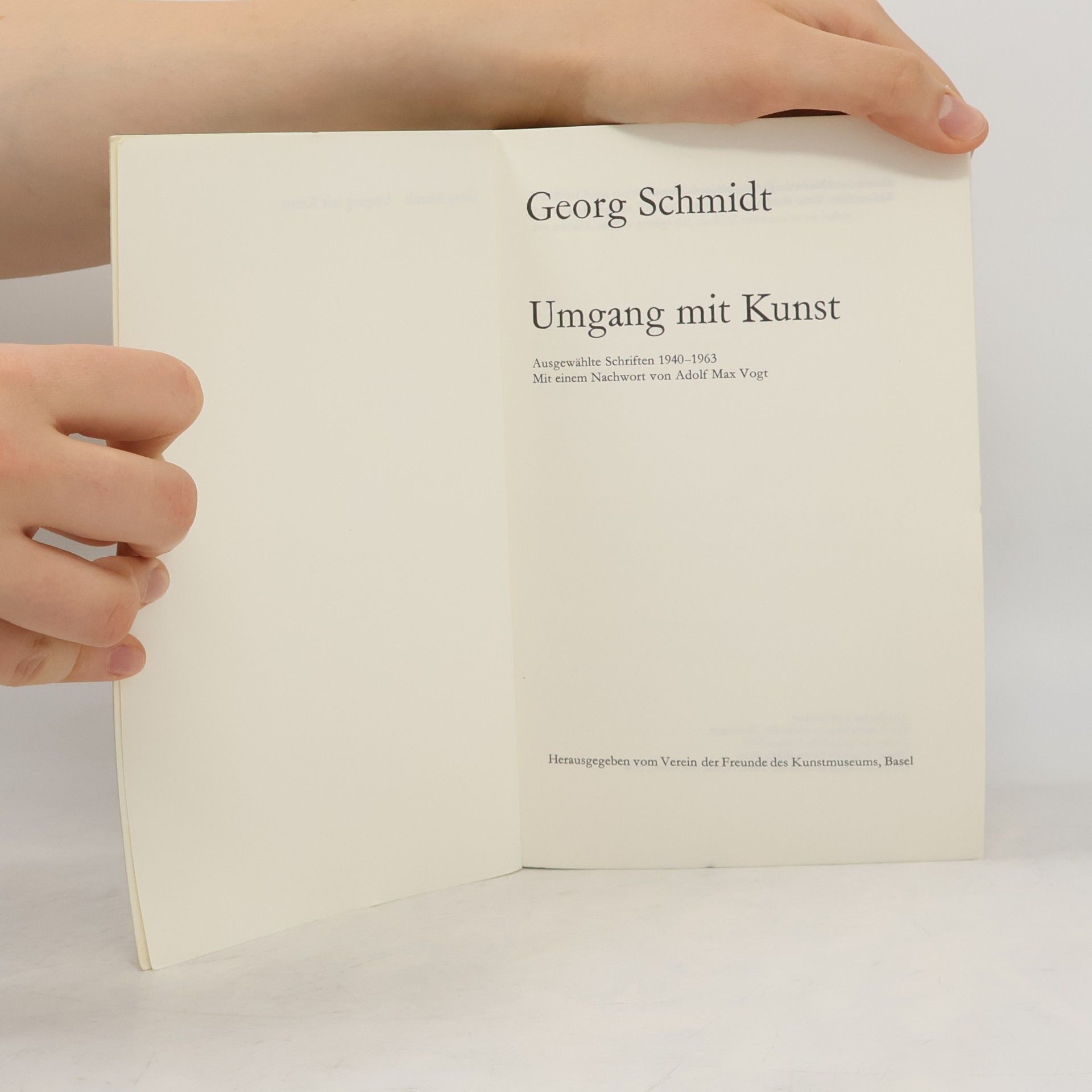 Georg Schmidt Umgang mit Kunst