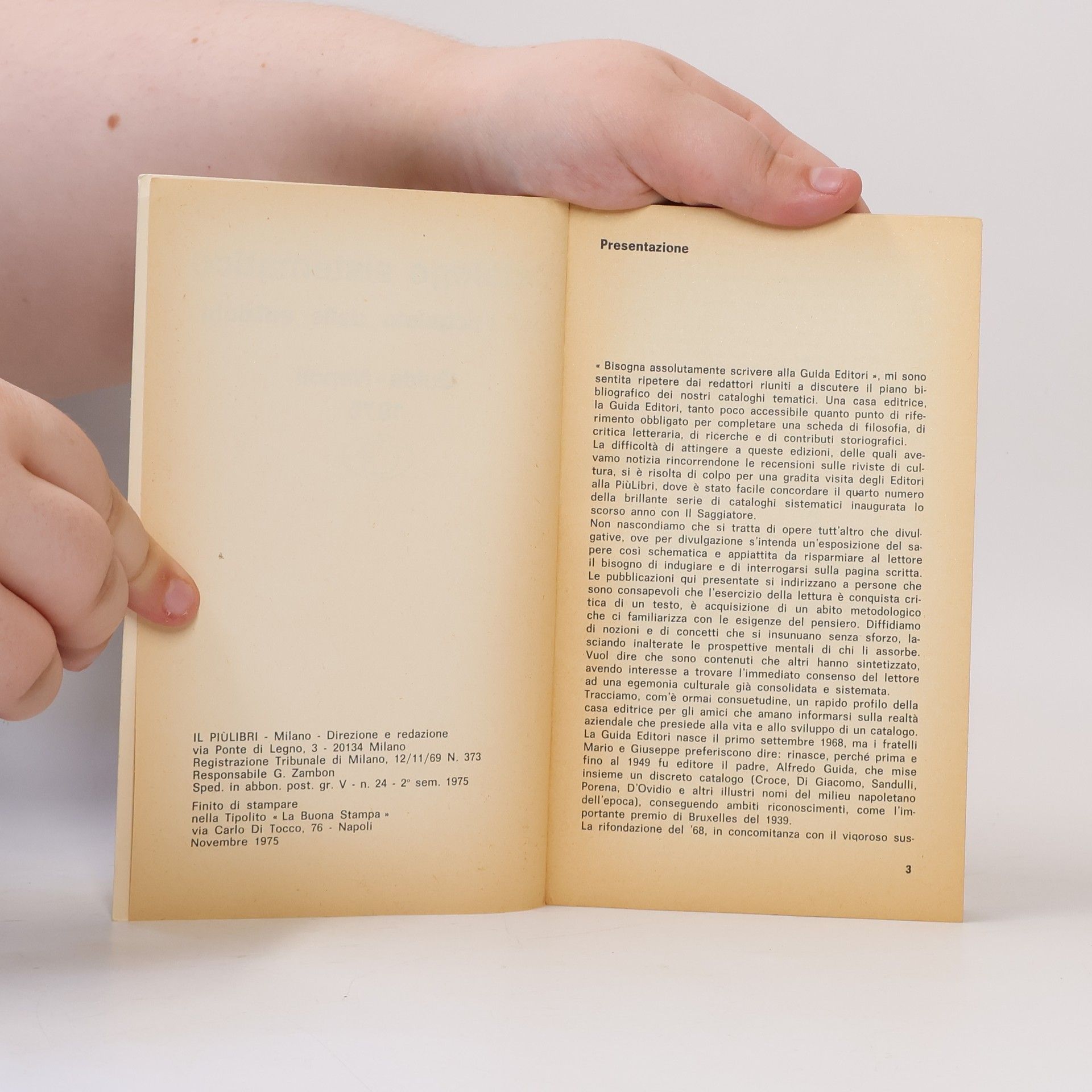 Autorenkollektiv Catalogo sistematico per l'acquisto delle edizioni. Guida-Napoli 1975