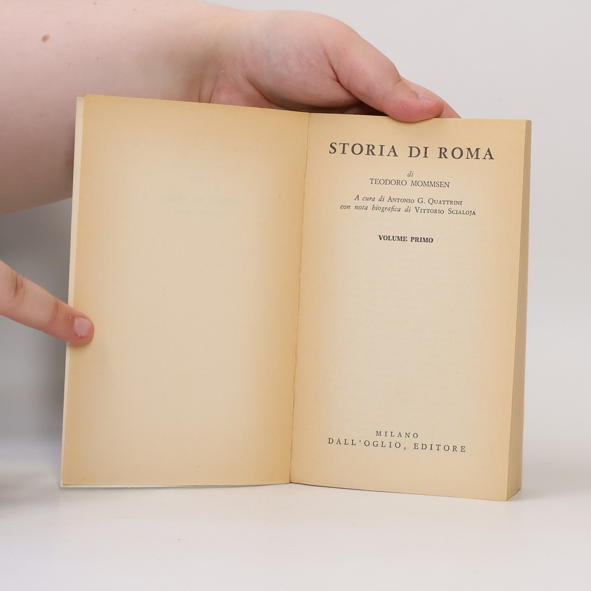 Teodoro Mommsen Storia di Roma. Volume primo