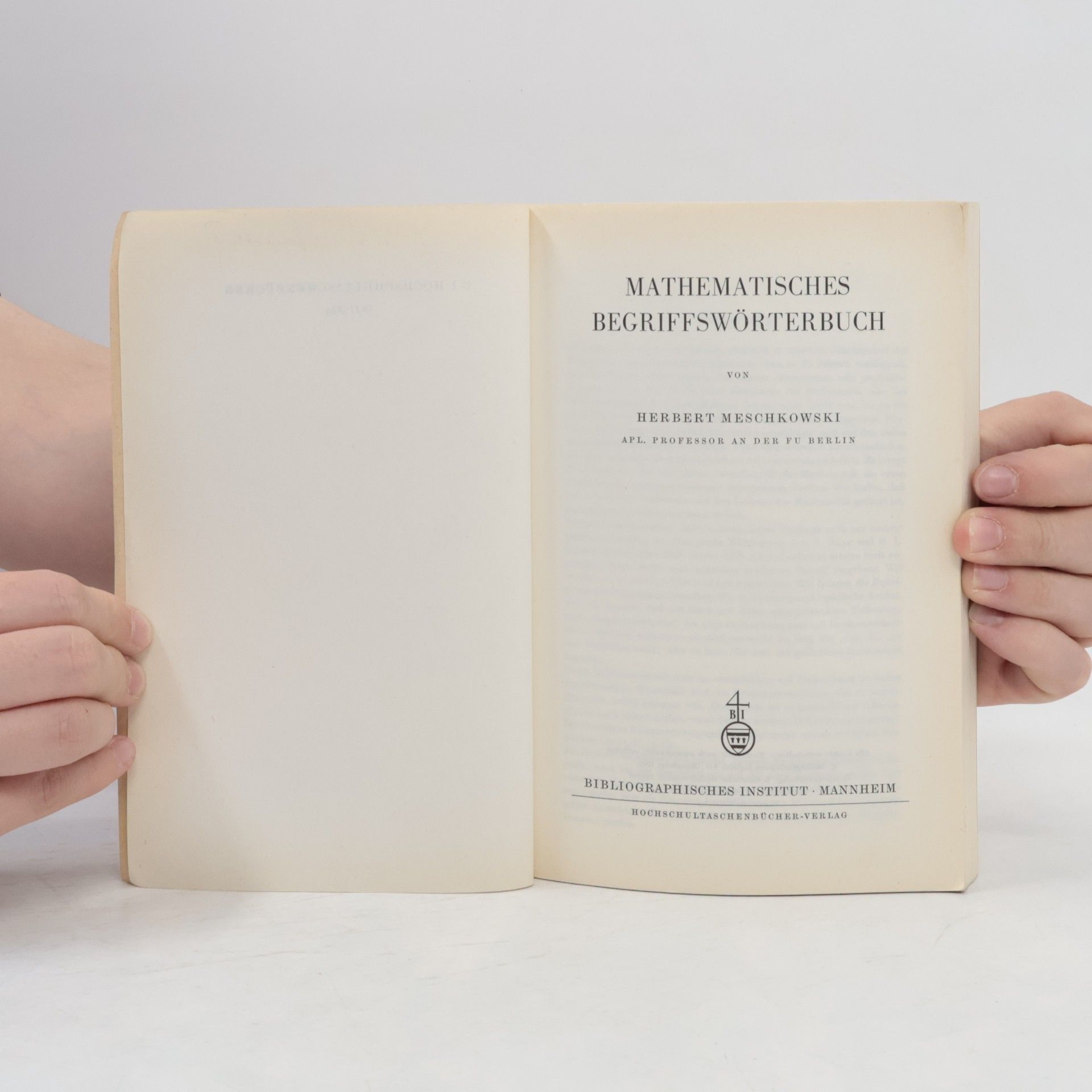 Herbert Meschkowski Mathematisches Begriffswörterbuch