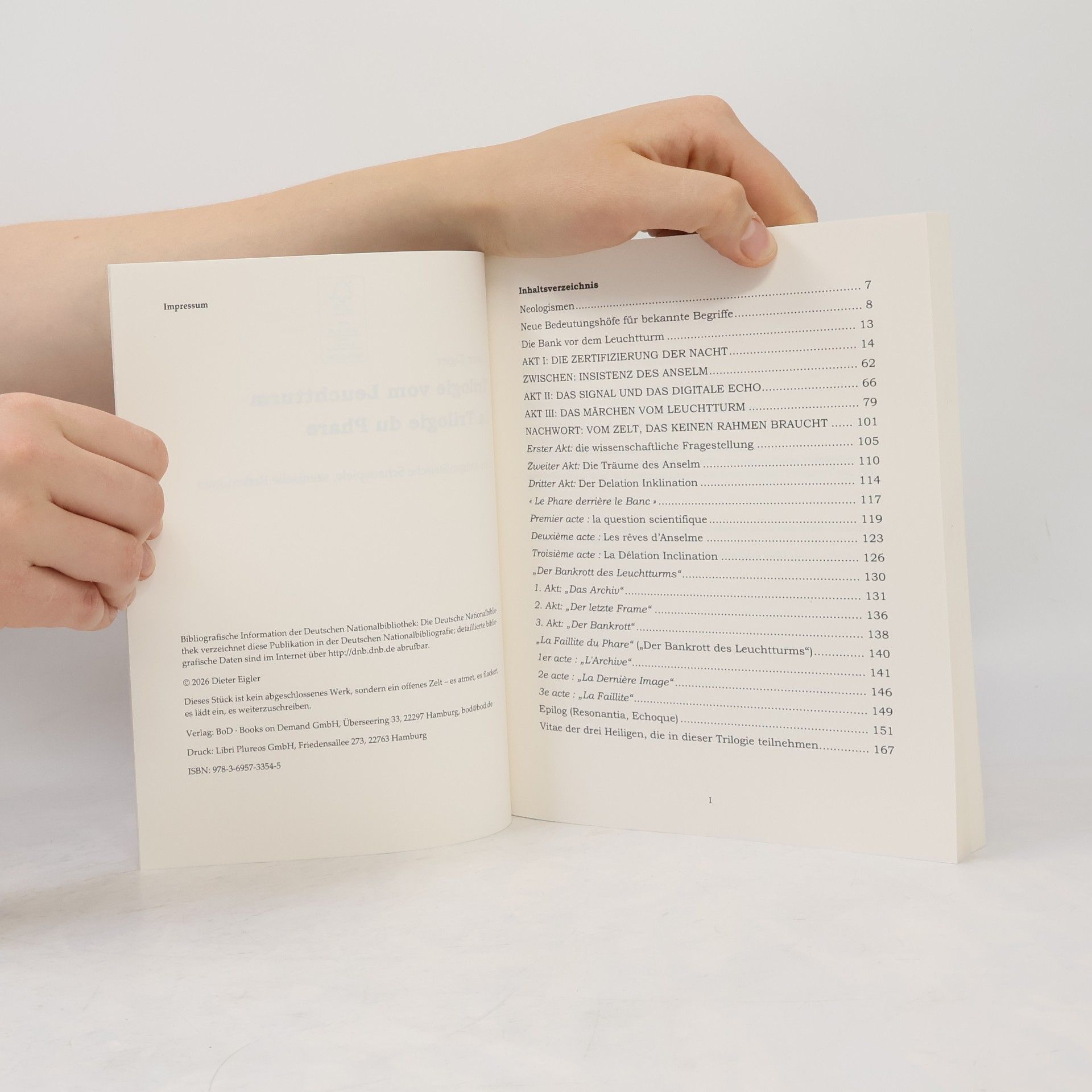 Dieter Eigler Trilogie vom Leuchtturm - La Trilogie du Phare: Drei zeitgenössische Schauspiele, szenische Reflexionen