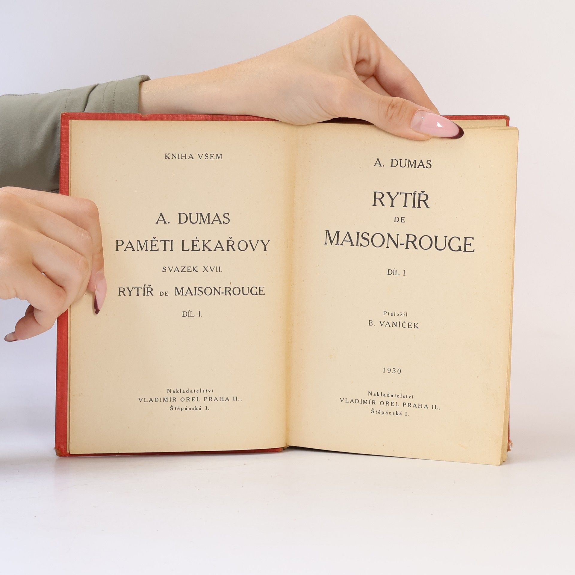 Alexandre Dumas Paměti lékařovy XVII. Rytíř de Maison-Rouge I.