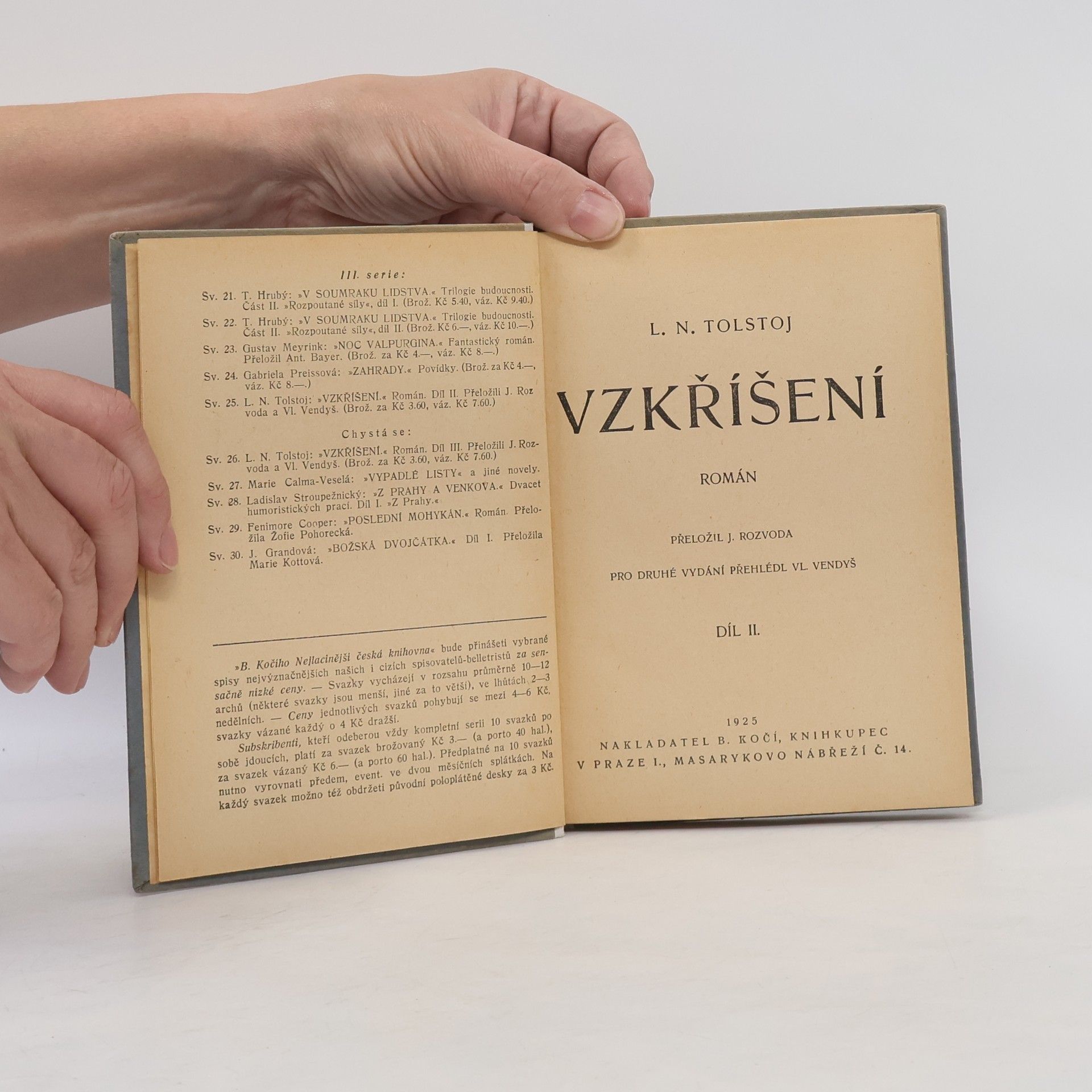 Lew Nikolajewitsch Tolstoi Vzkříšení. Díl II.