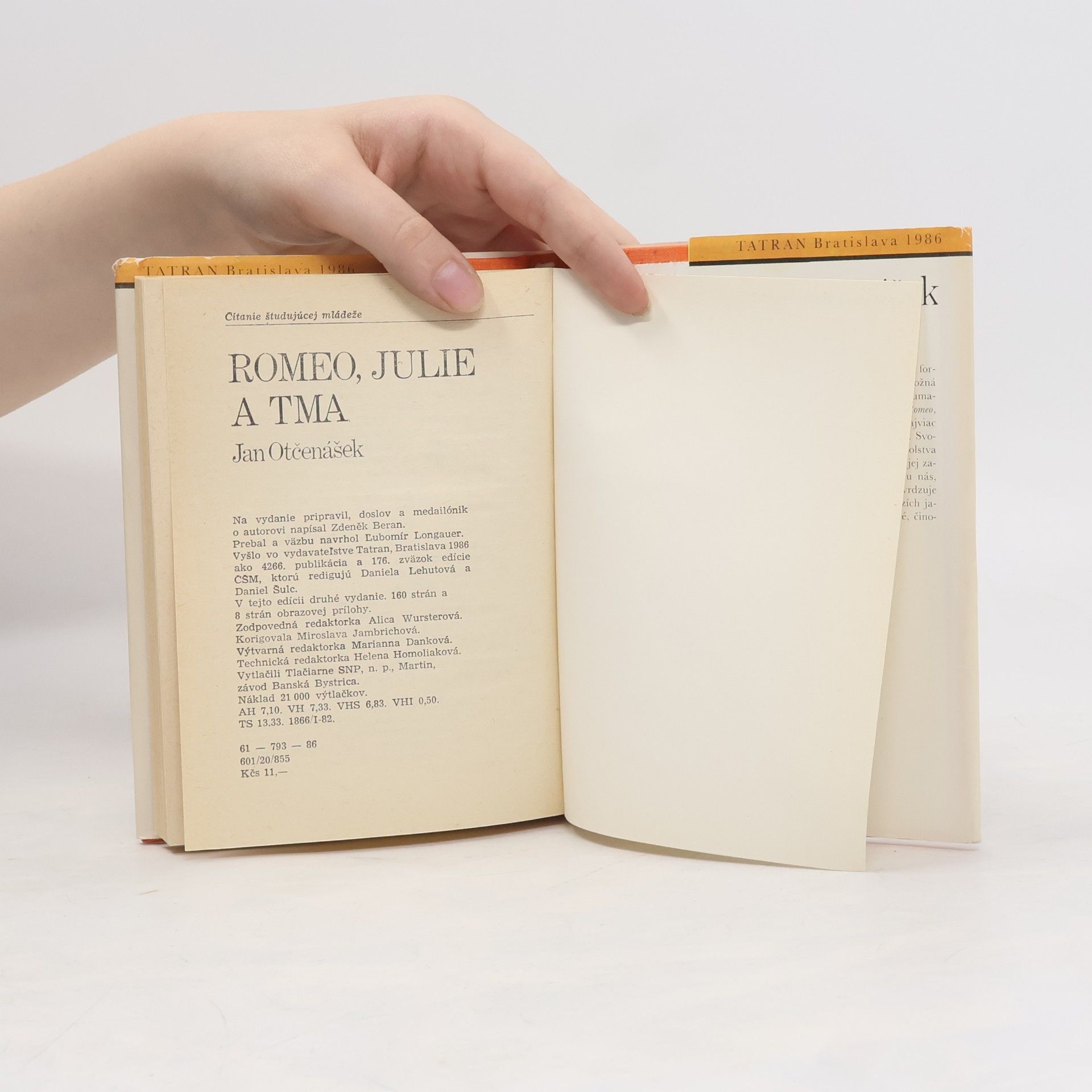 Jan Otčenášek Romeo, Julie a tma