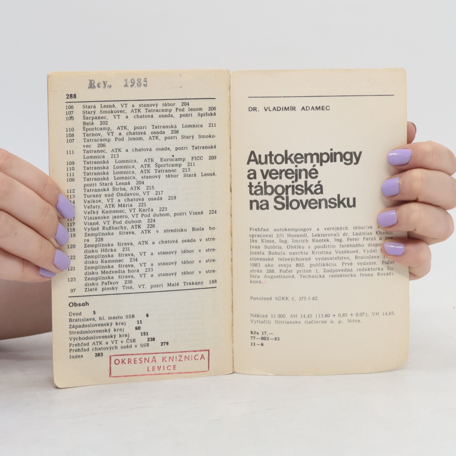 Vladimír Adamec Autokempingy a verejné táboriská na Slovensku