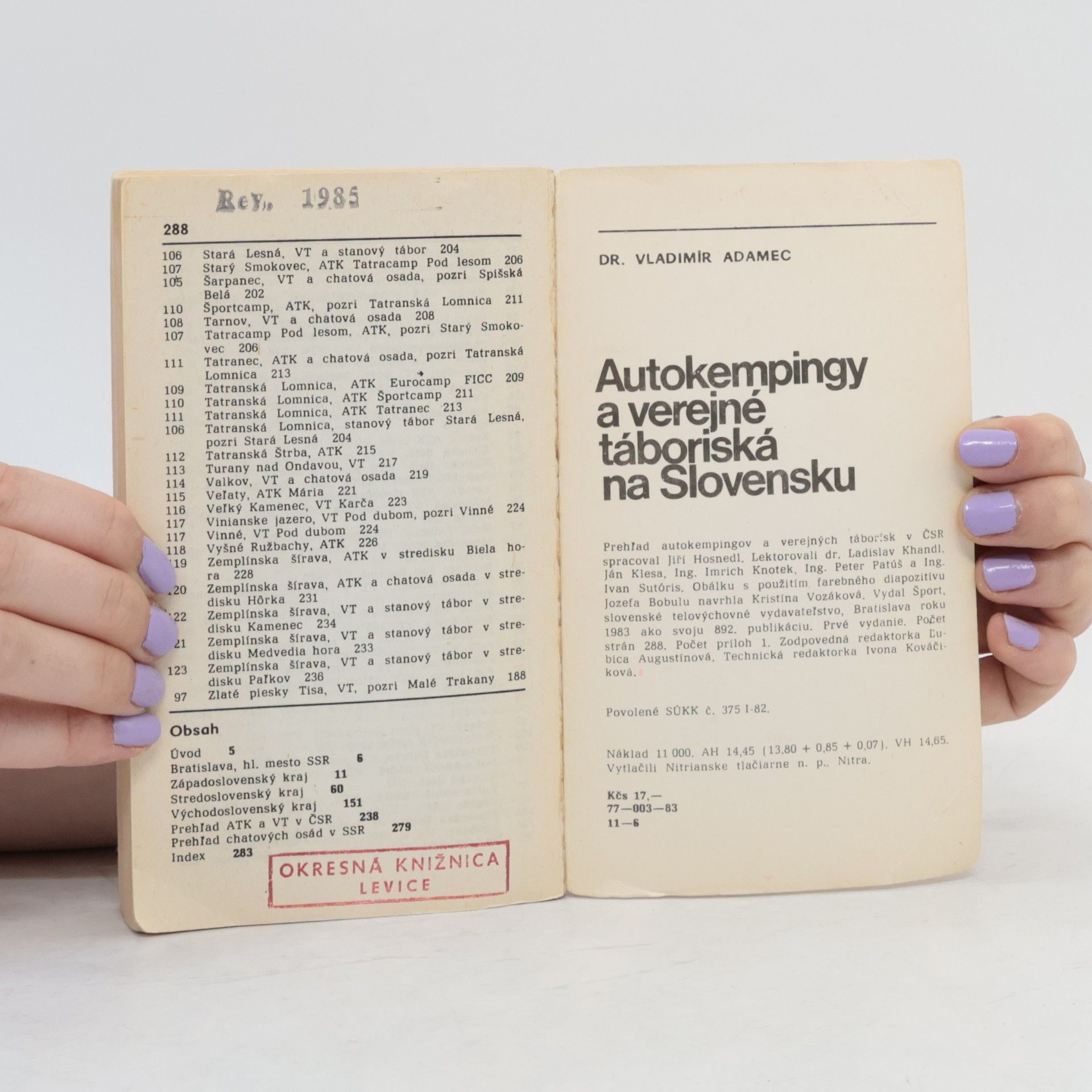 Vladimír Adamec Autokempingy a verejné táboriská na Slovensku