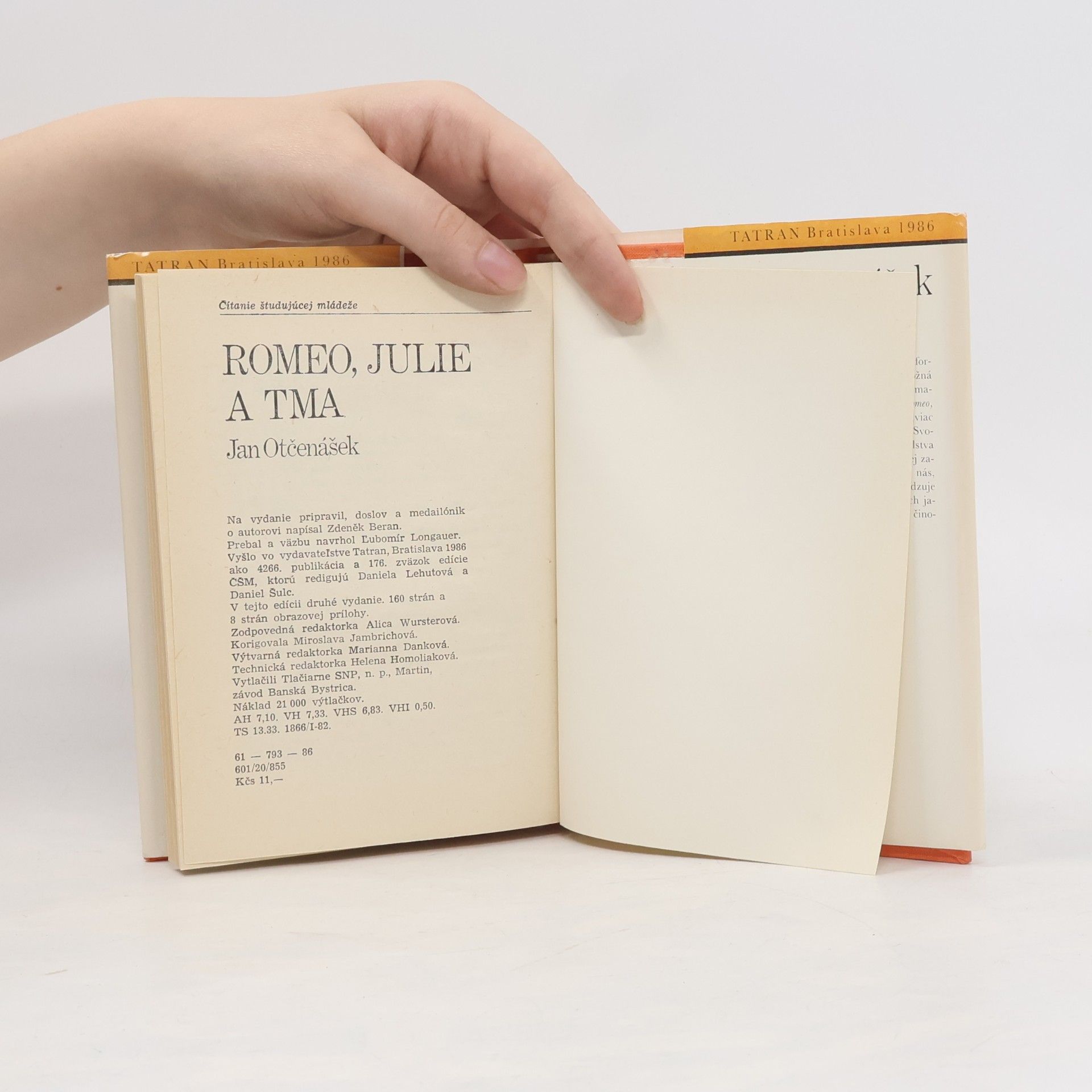 Jan Otčenášek Romeo, Julie a tma