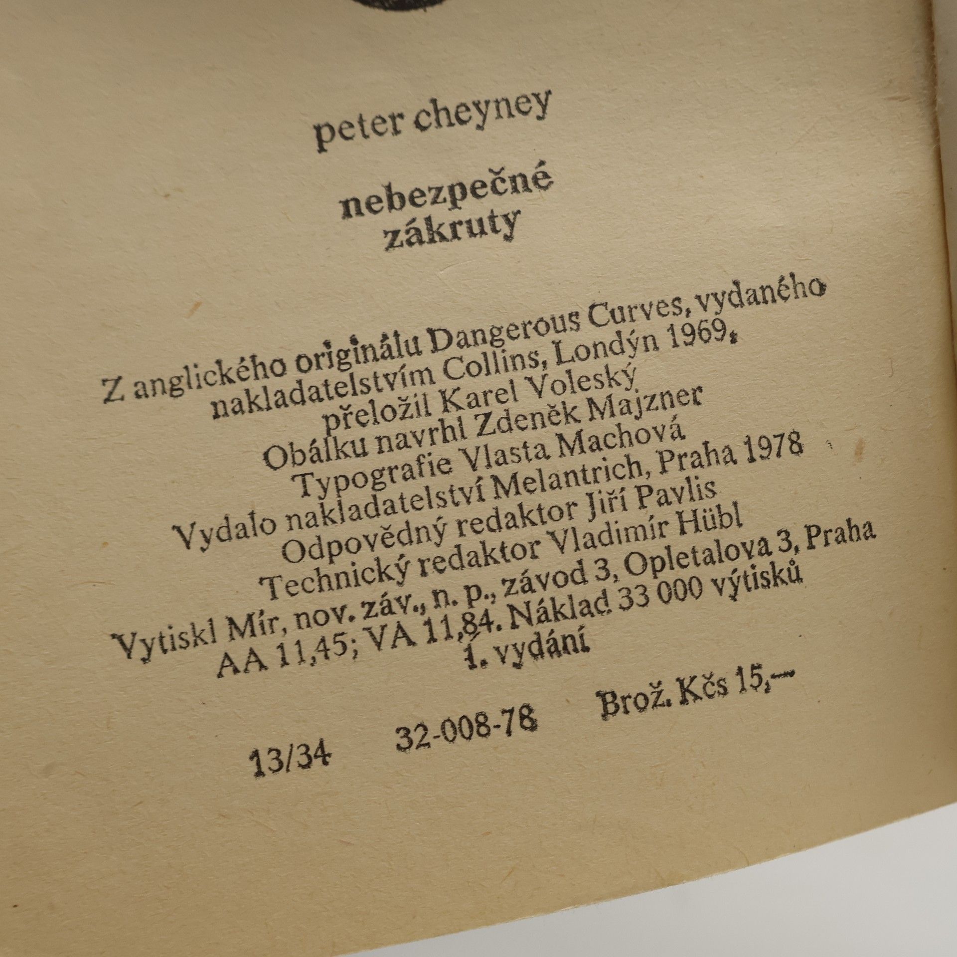 Peter Cheyney Nebezpečné zákruty