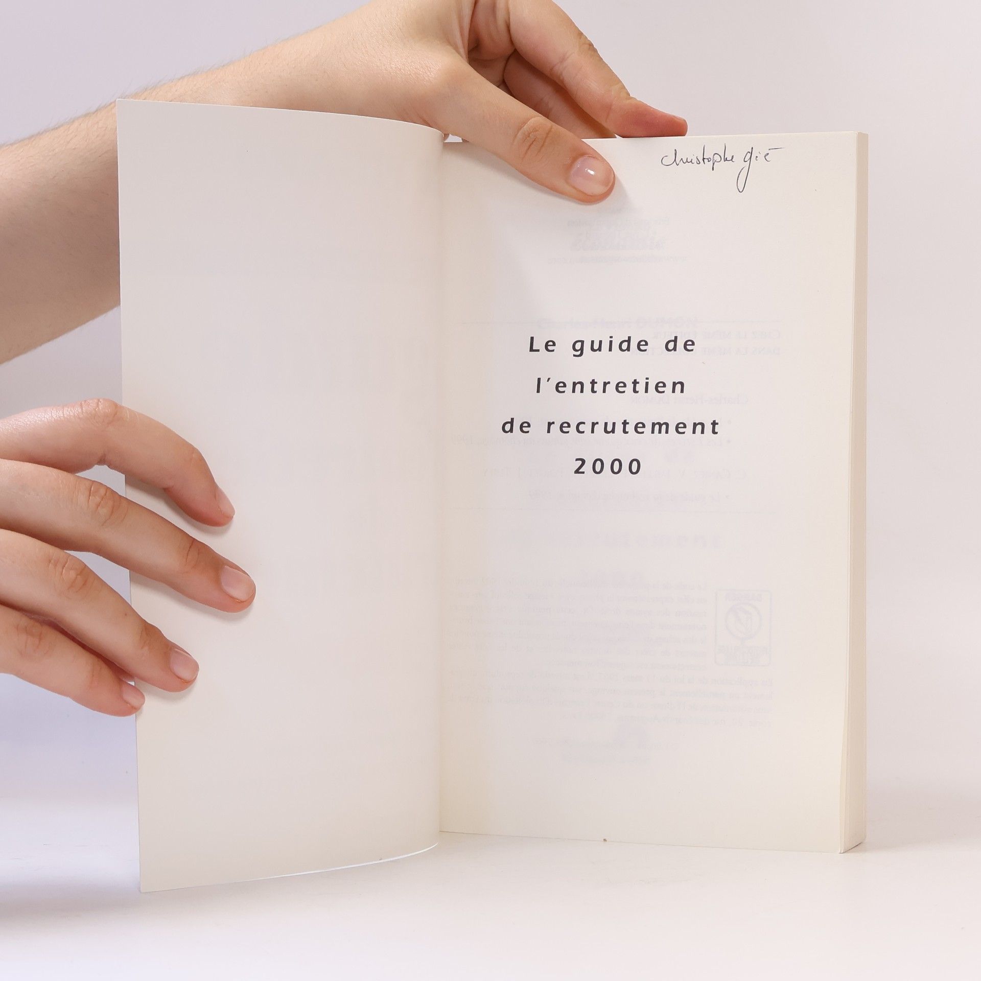 Charles-Henri Dumon Le Guide de l'entretien de recrutement 2000