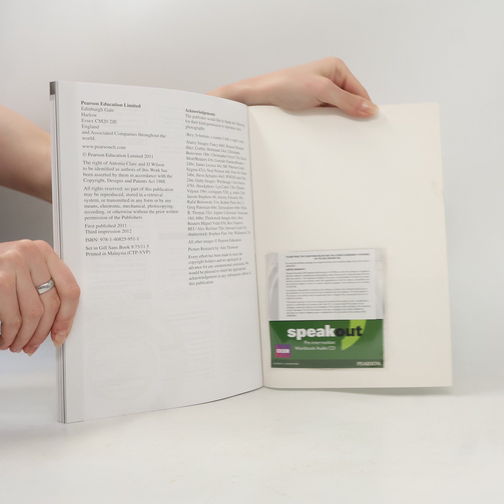 Antonia Clare Speakout. Pre-intermediate. Workbook with key