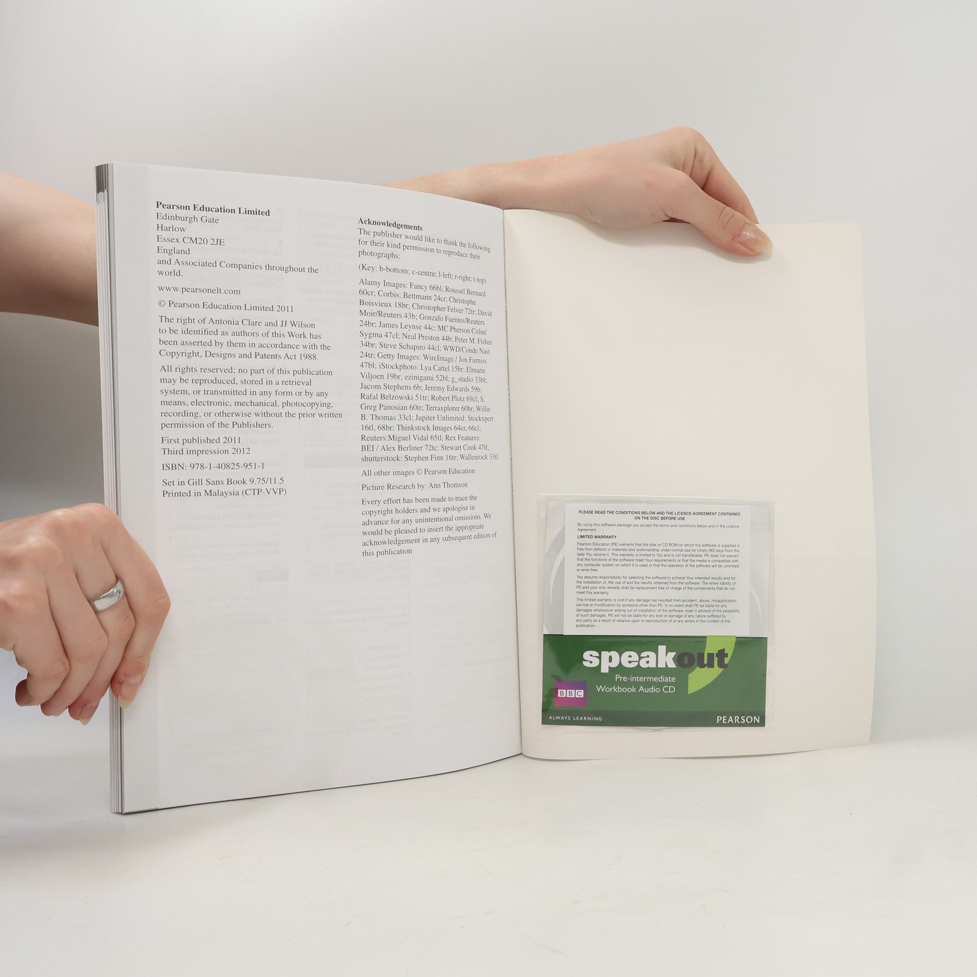 Antonia Clare Speakout. Pre-intermediate. Workbook with key