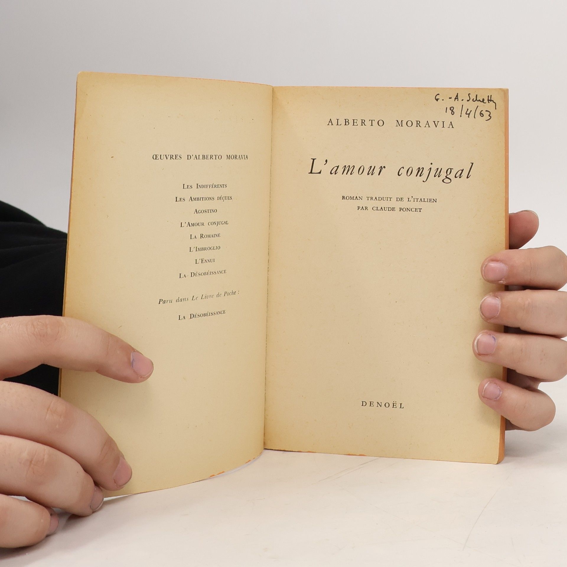 Alberto Moravia L'Amour conjugal