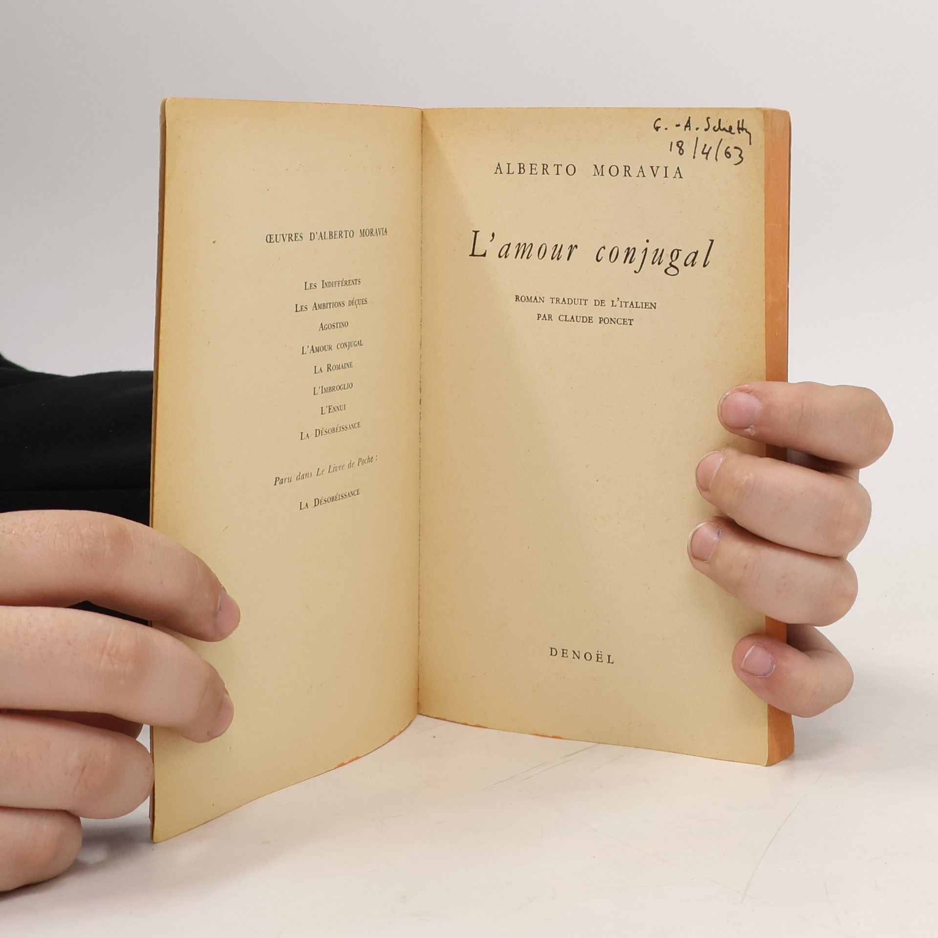 Alberto Moravia L'Amour conjugal