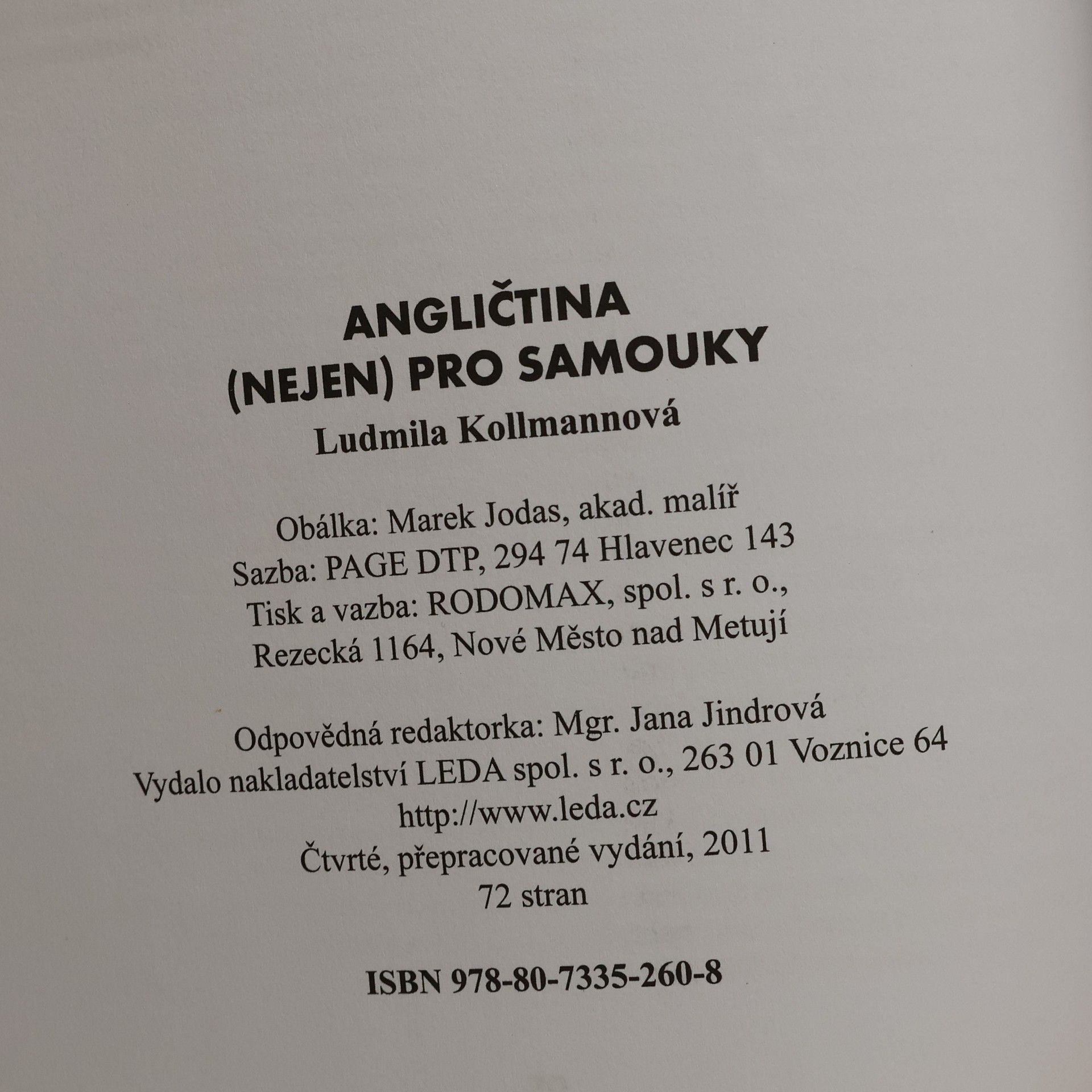 Ludmila Kollmannova Angličtina nejen pro samouky. Učebnice + Klíč, slovník