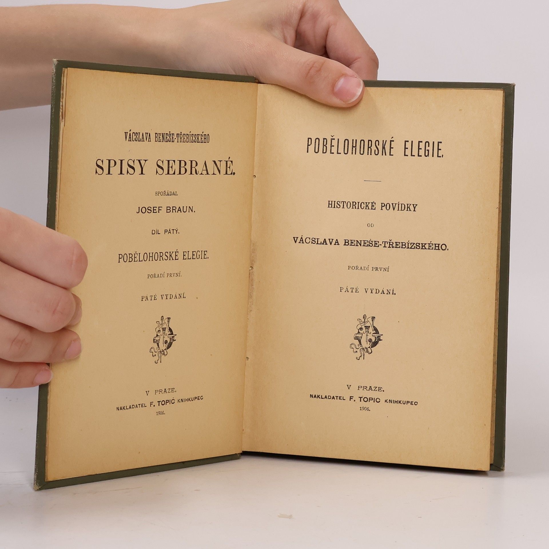 Václav Beneš Třebízský Pobělohorské elegie