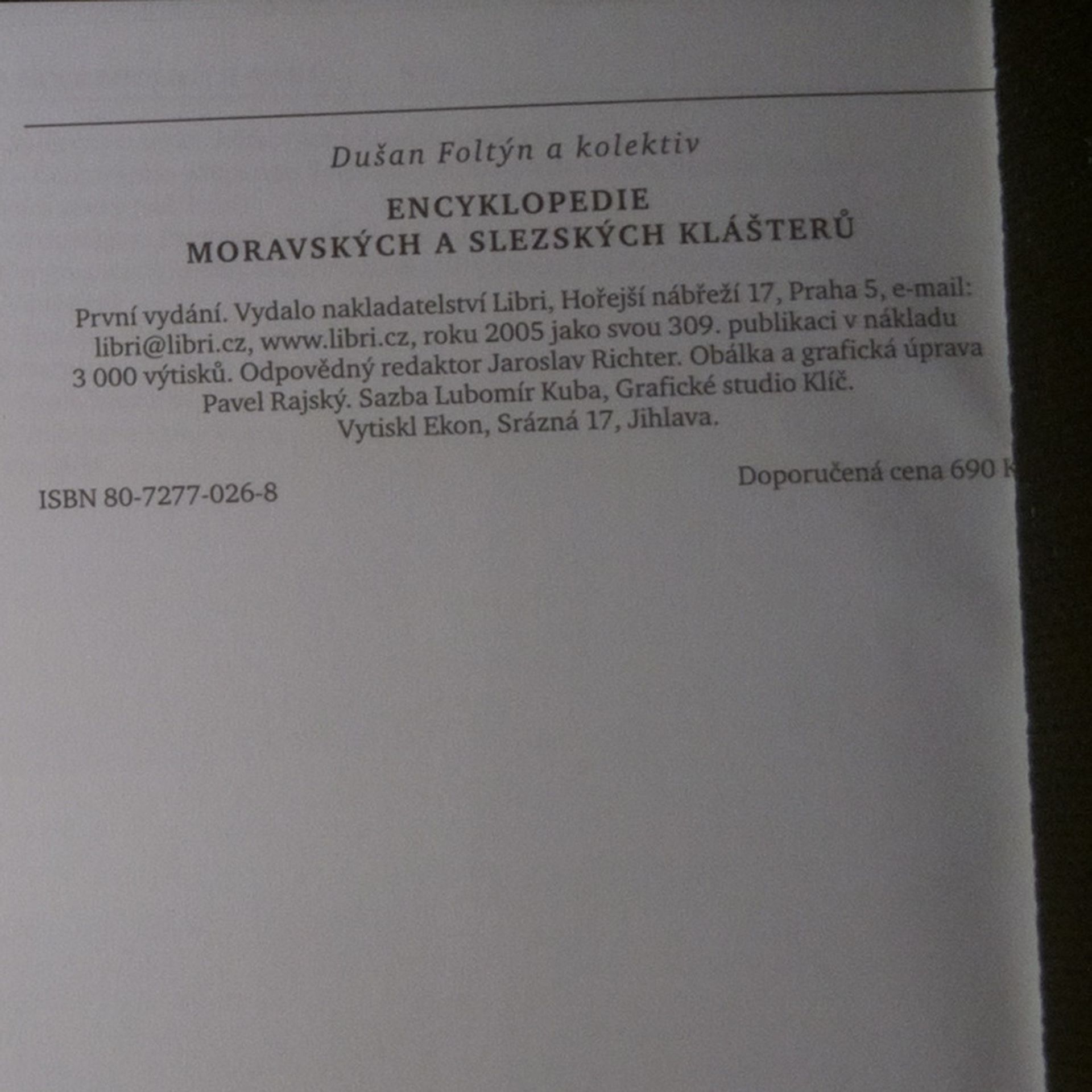 Dušan Foltýn Encyklopedie moravských a slezských klášterů