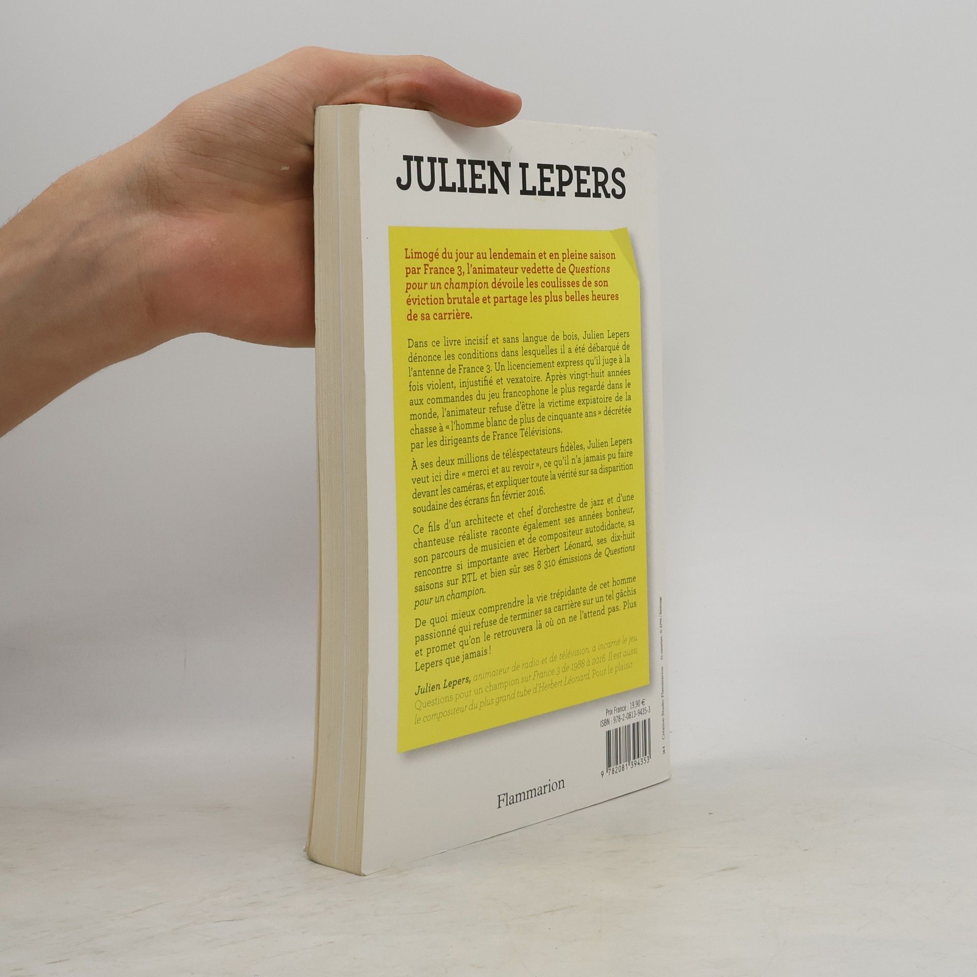 Julien Lepers Je suis un homme de télévision...