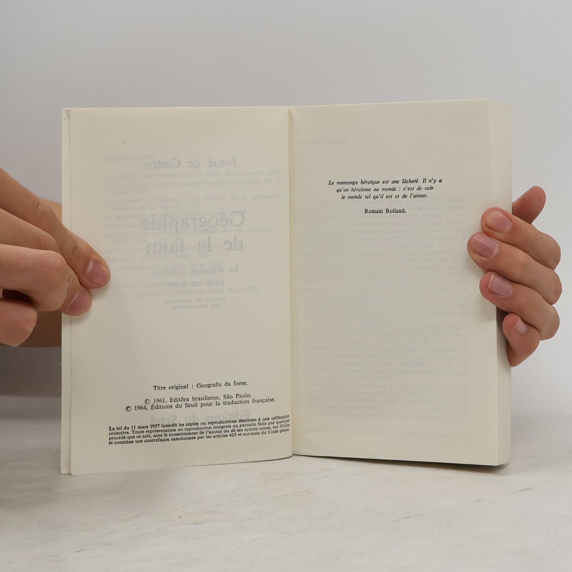 Josué de Castro Géographie de la faim