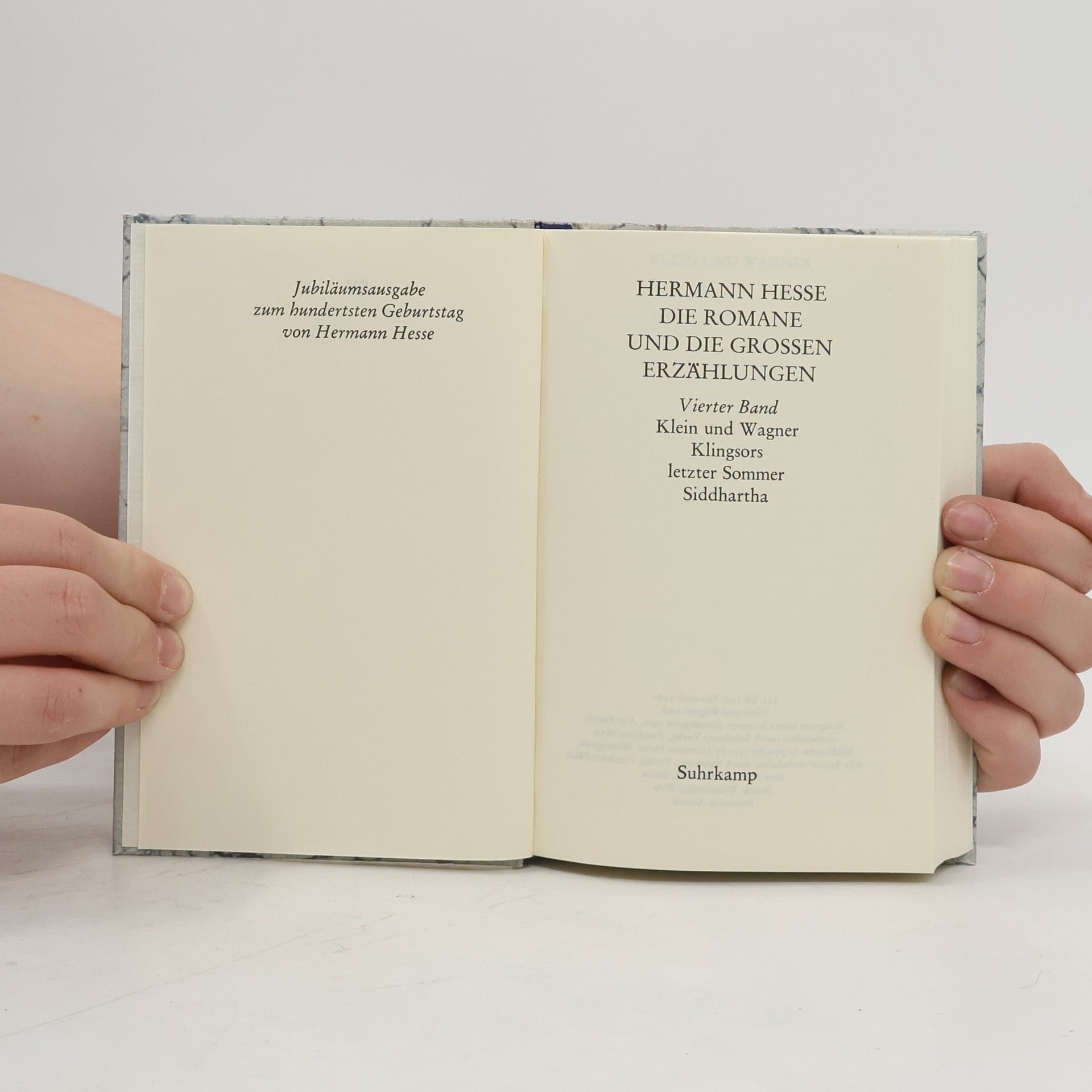 Hermann Hesse Klein und Wagner. Klingsors letzter Sommer. Siddhartha