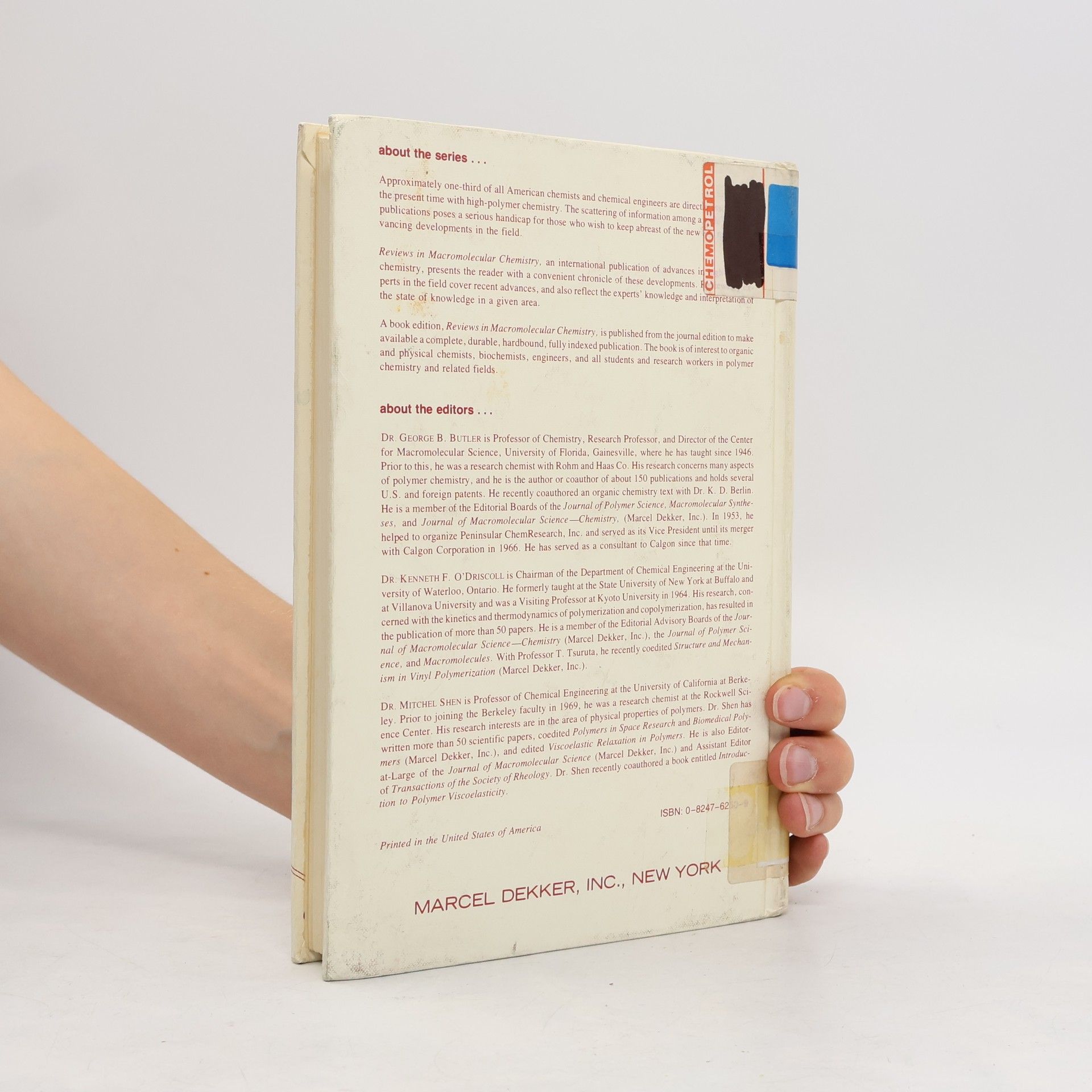 George B. Butler Reviews in Macromolecular Chemistry