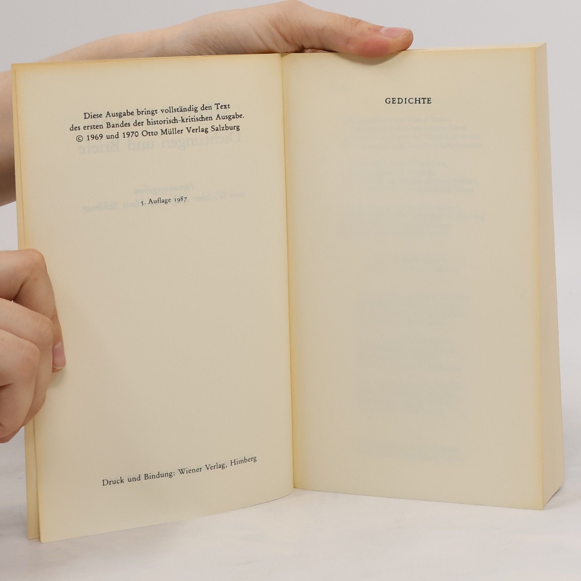 Georg Trakl Dichtungen und Briefe