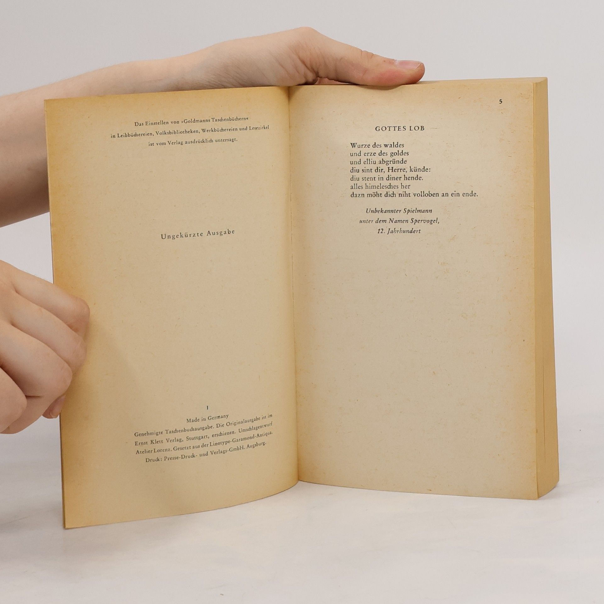 Rudolf Borchardt Ewiger Vorrat deutscher Poesie