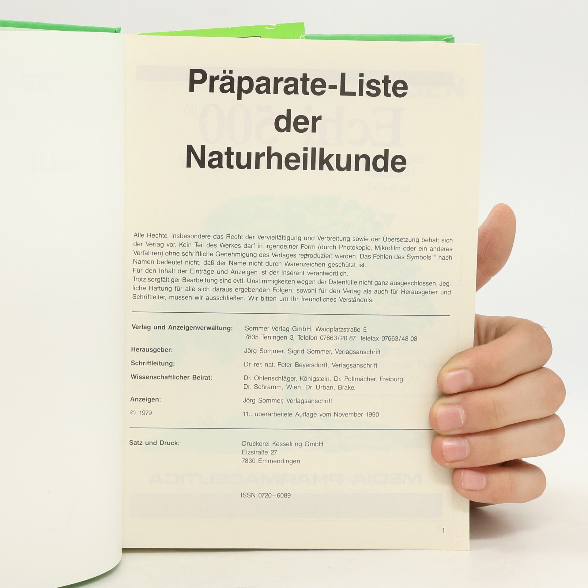 Various authors Präparate-Liste der Naturheilkunde 1991