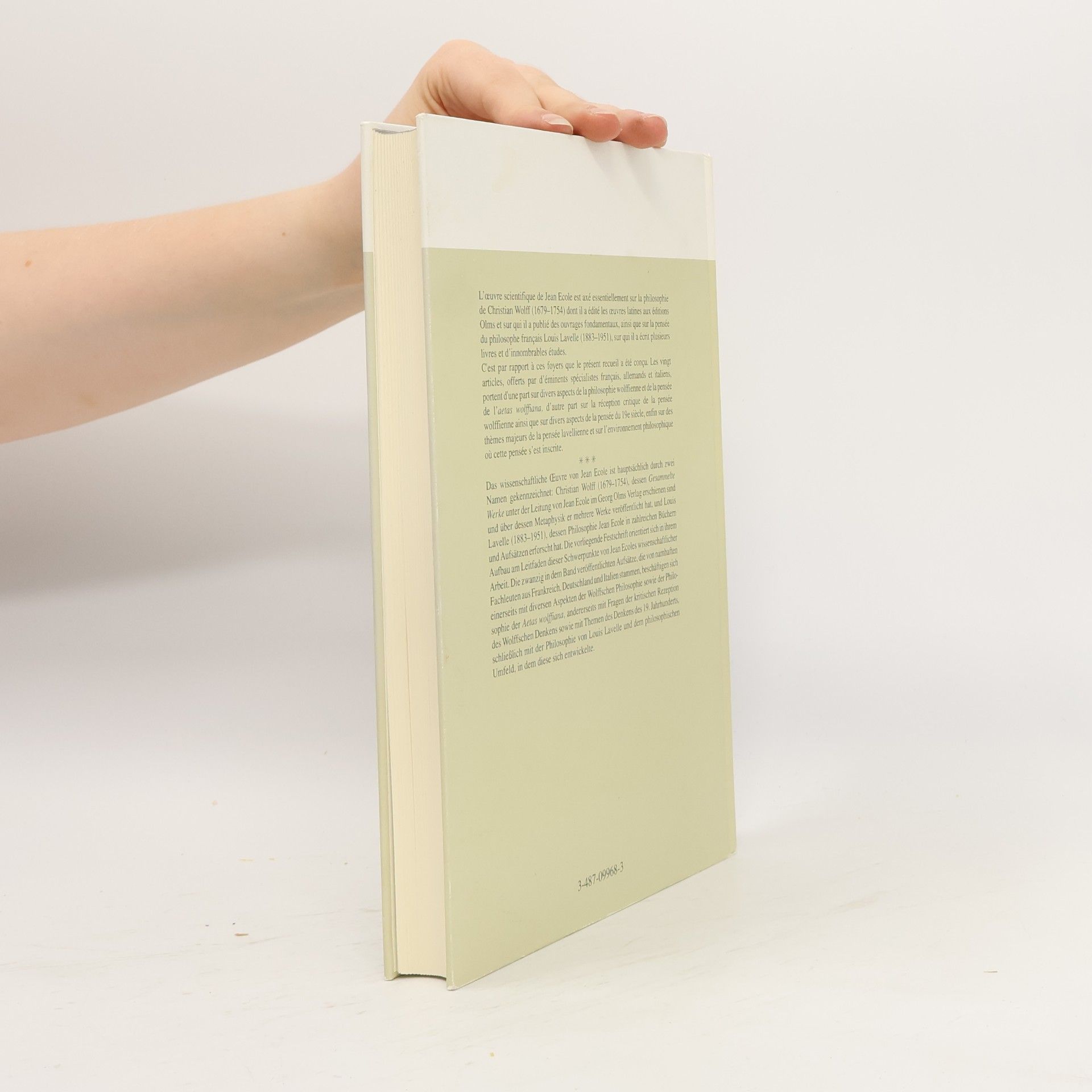 Robert Theis Studien und Materialien zur Geschichte der Philosophie - 39: De Christian Wolff à Louis Lavelle