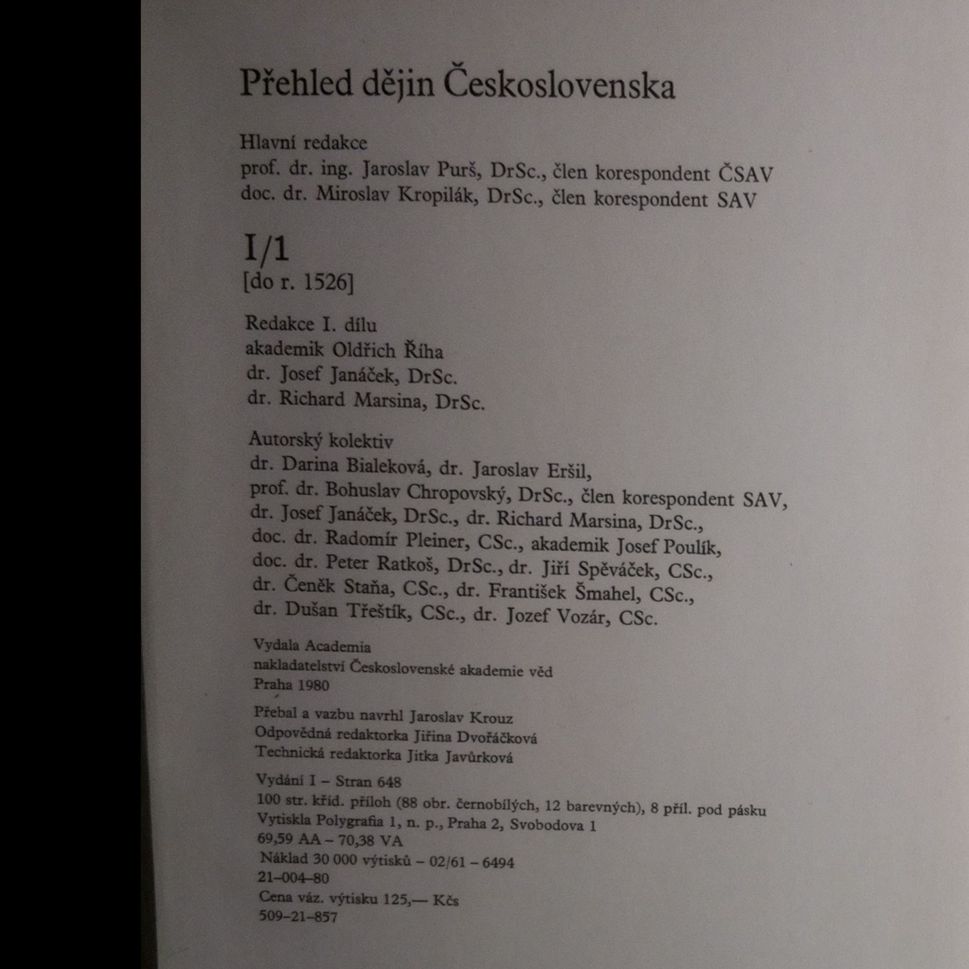 Autorenkollektiv Přehled dějin Československa I. a II. díl