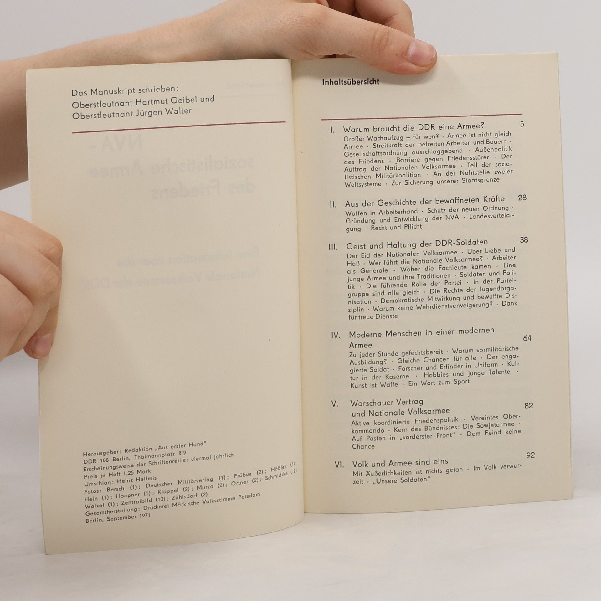 Autorenkollektiv NVA Sozialistische Armee des Friedens