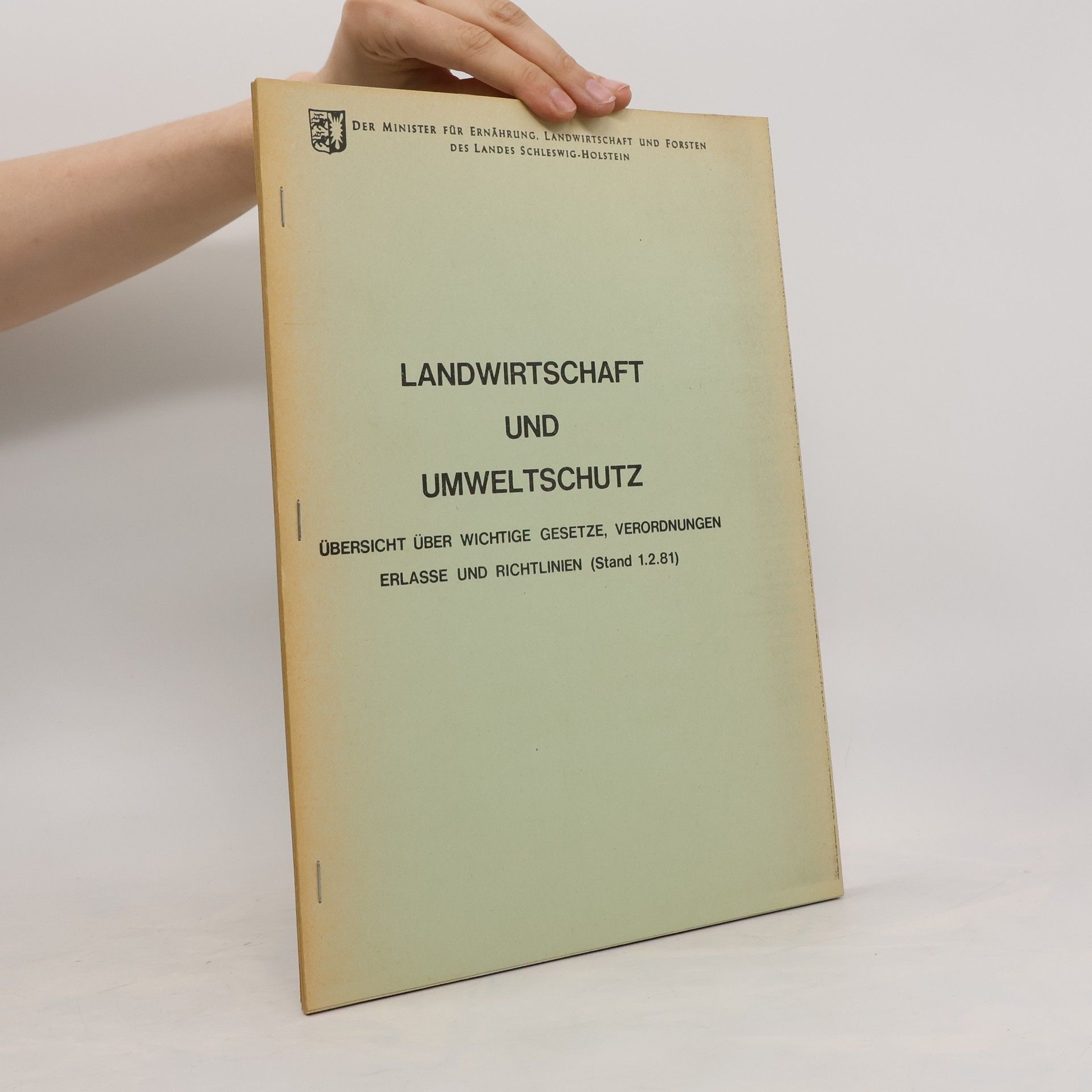 Autorenkollektiv Landwirtschaft und Umweltschutz