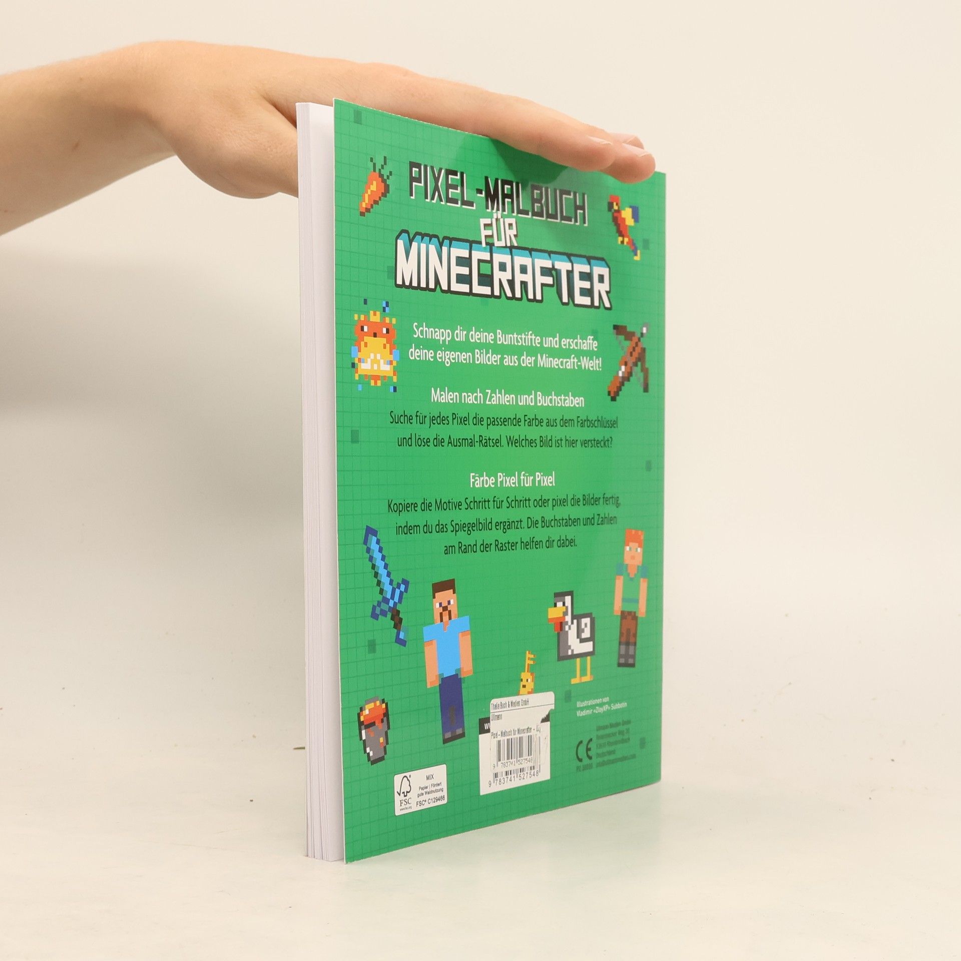 Vladimir Subbotin Pixel-Malbuch für Minecrafter - Über 70 Pixel-Ausmalbilder aus der Minecraft-Welt