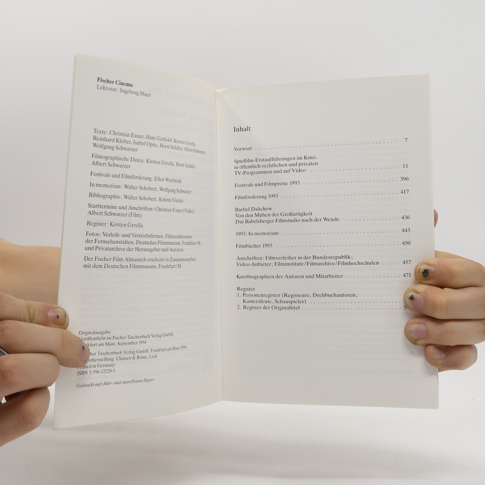 Horst Schäfer Fischer Film Almanach 1994. Filme, Festivals, Tendenzen. Mit TV- und Video-Erstaufführungen