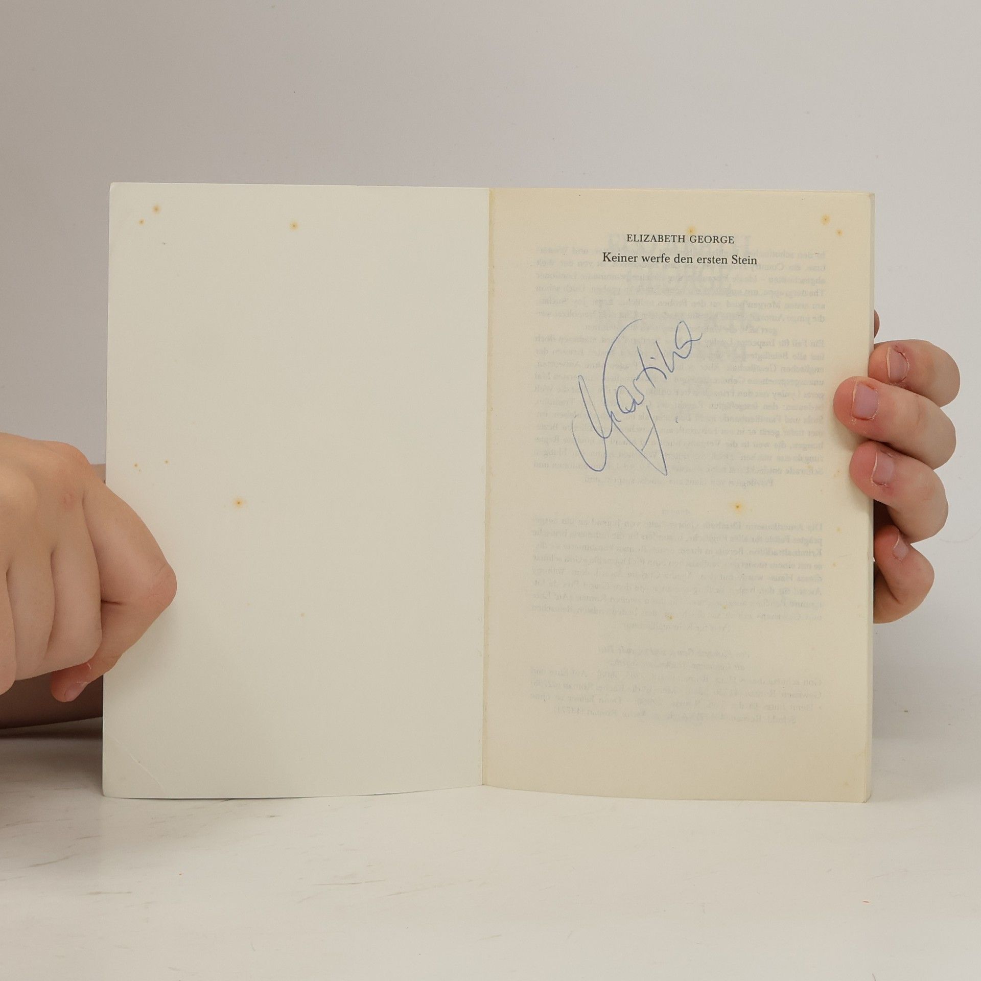 Elizabeth George Keiner werfe den ersten Stein