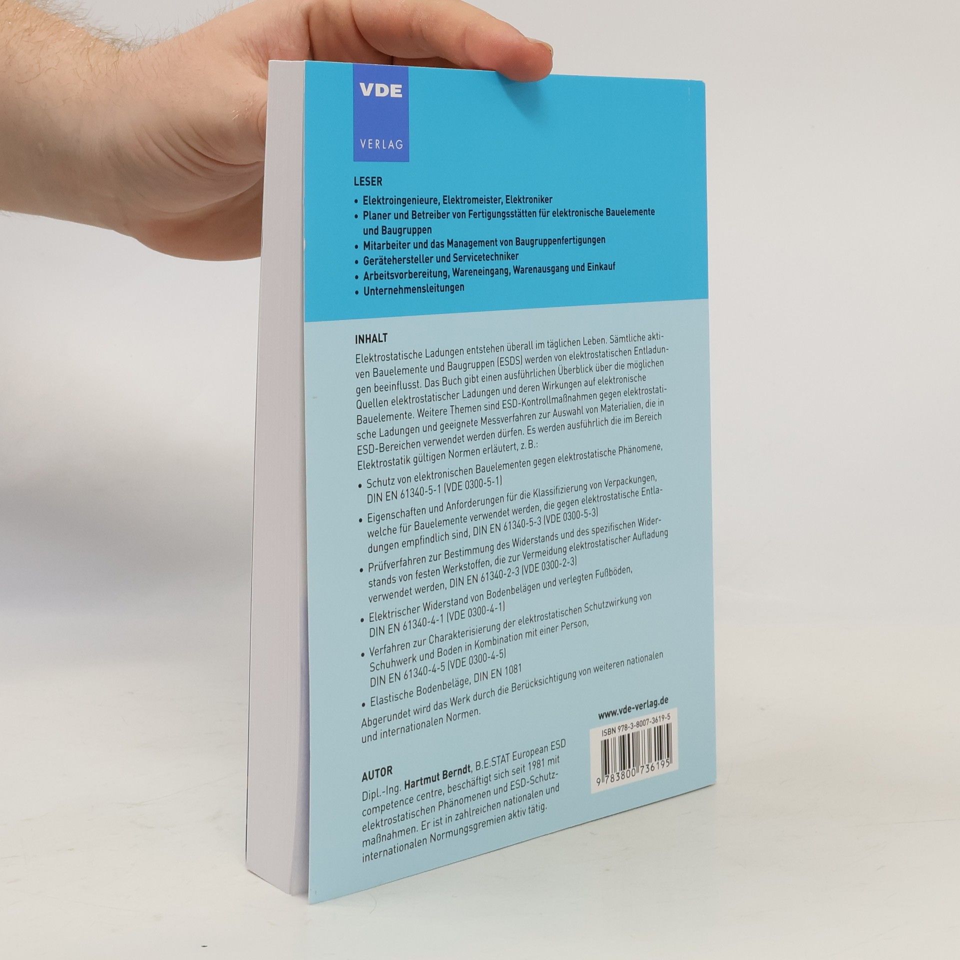 Hartmut Berndt VDE-Schriftenreihe Normen verständlich - 71: Elektrostatik