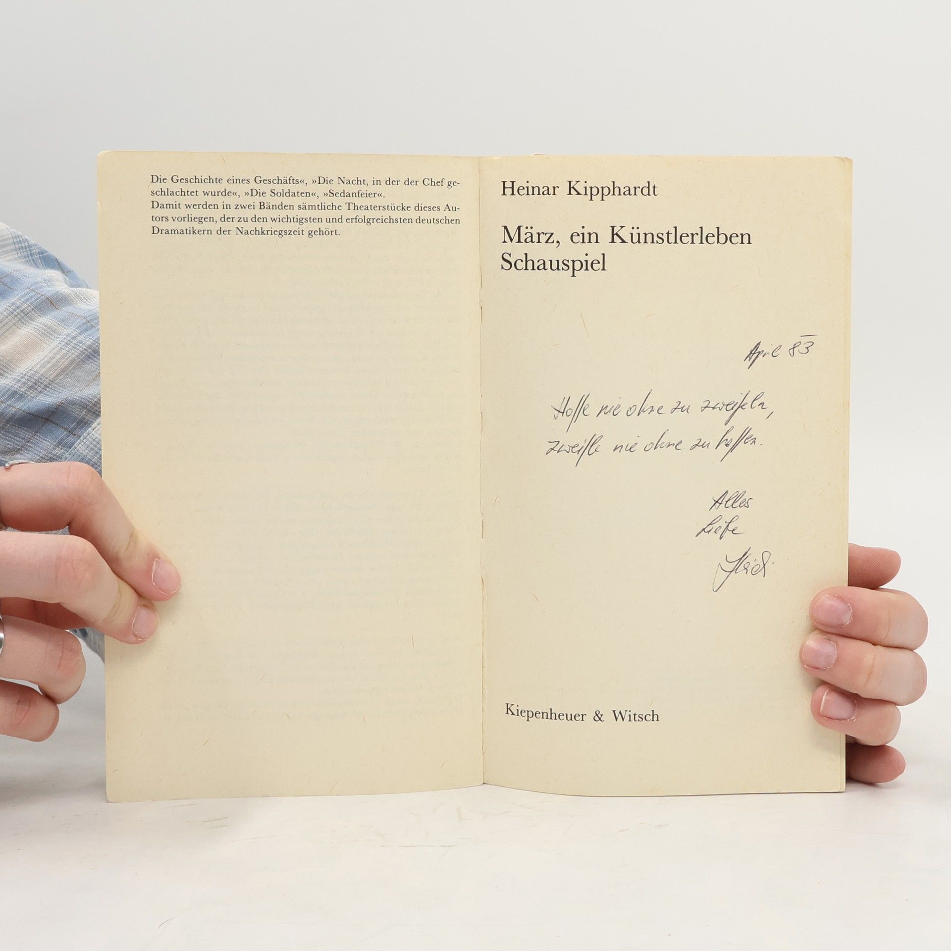 Heinar Kipphardt März, ein Künstlerleben