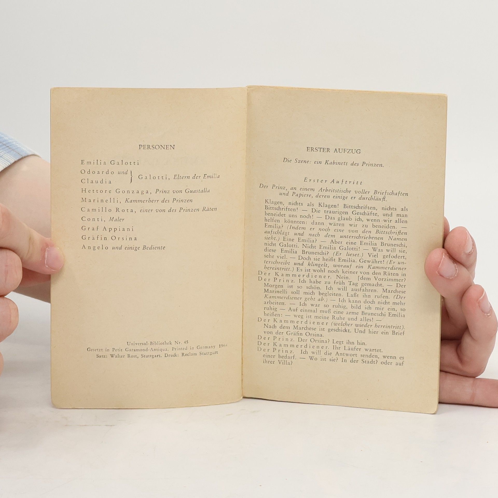 Gotthold Ephraim Lessing Emilia Galotti. Ein Trauerspiel
