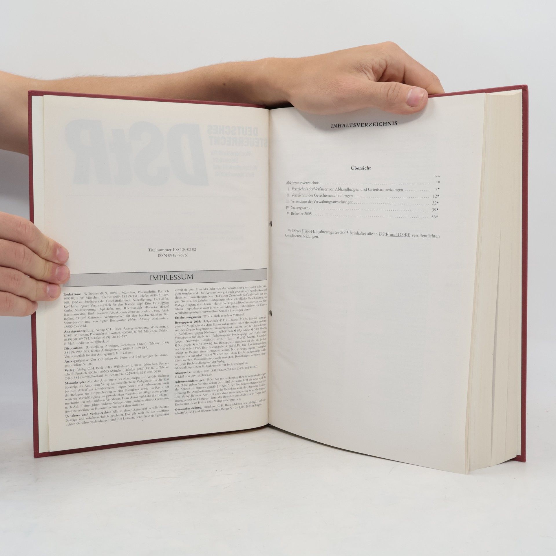 Autorenkollektiv Deutsches Steuerrecht. 2005/I.