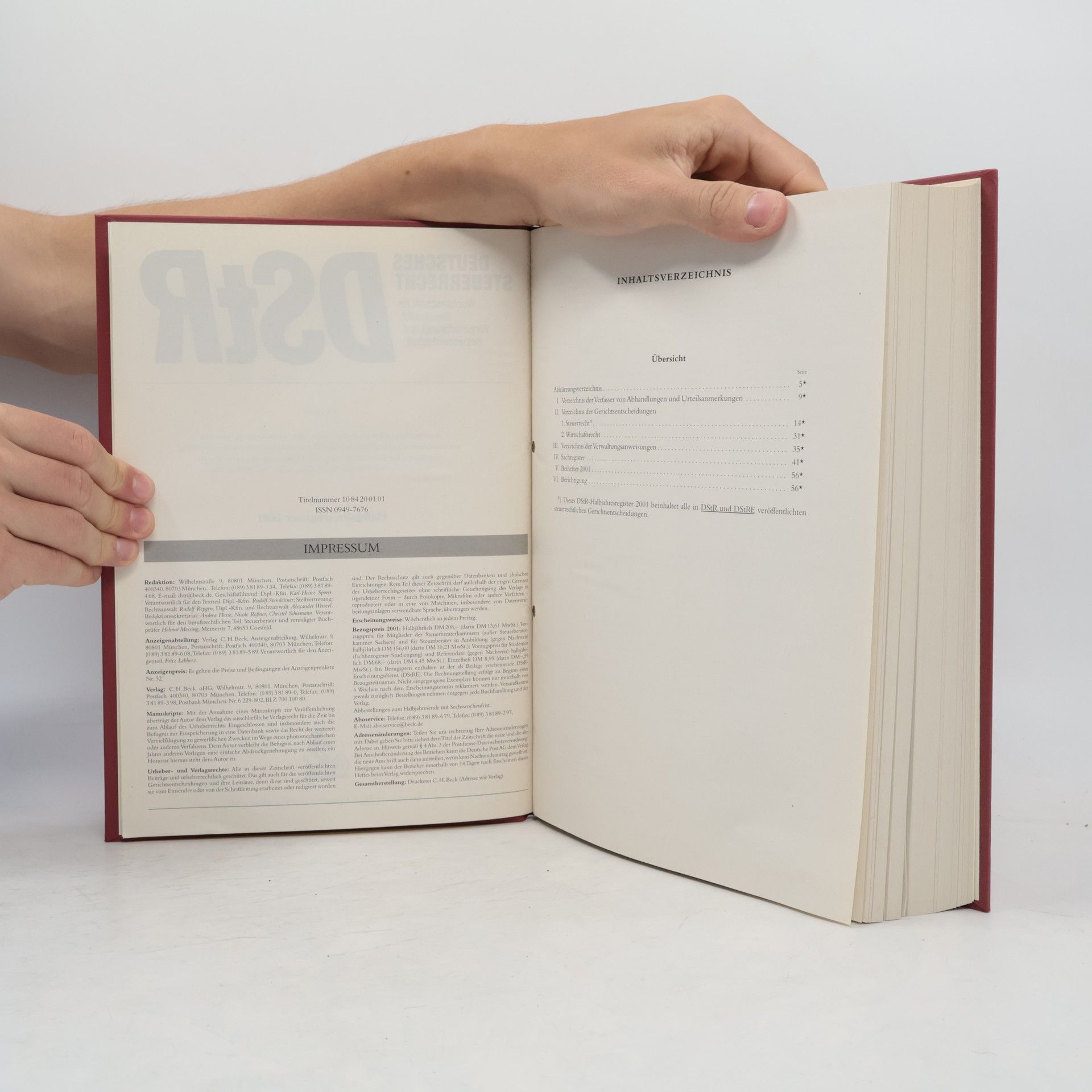 Autorenkollektiv Deutsches Steuerrecht 2001/II