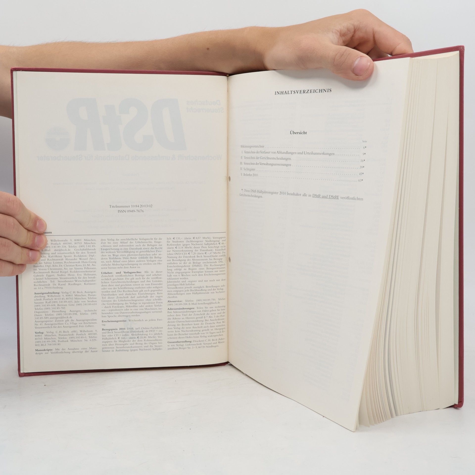 Autorenkollektiv Deutsches Steuerrecht 2010/I