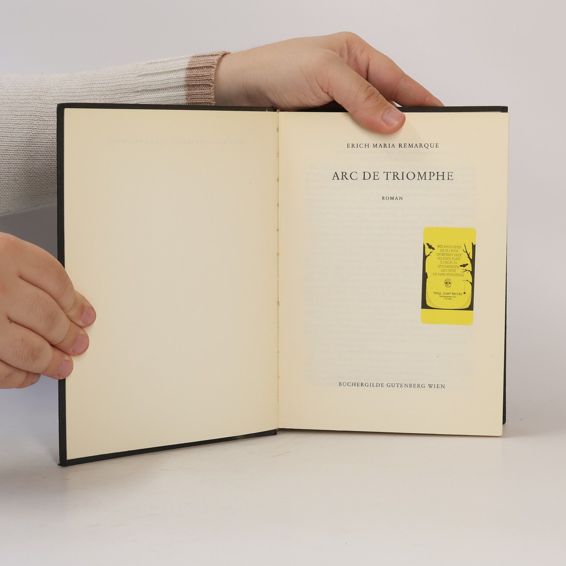 Erich Maria Remarque Arc de Triomphe