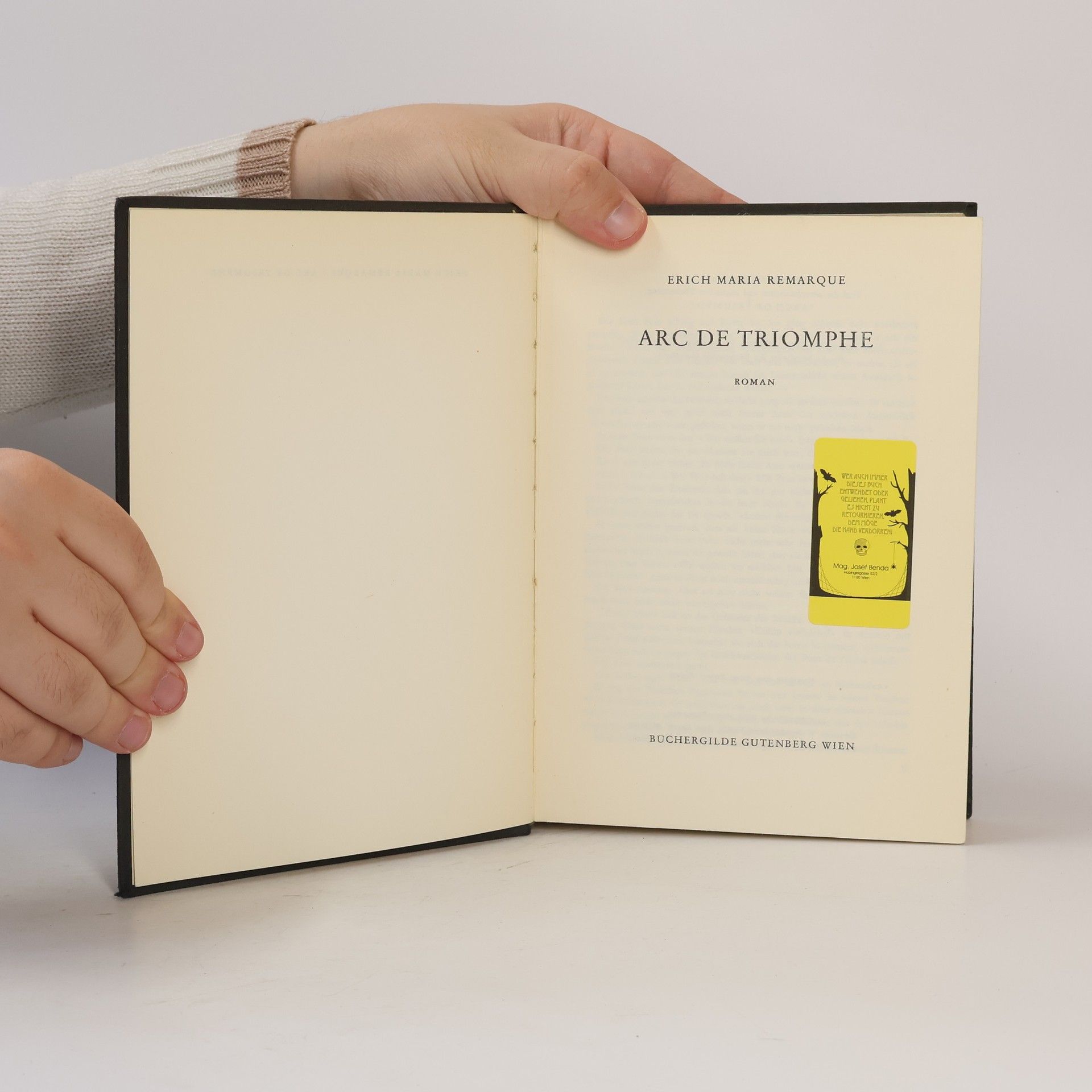 Erich Maria Remarque Arc de Triomphe