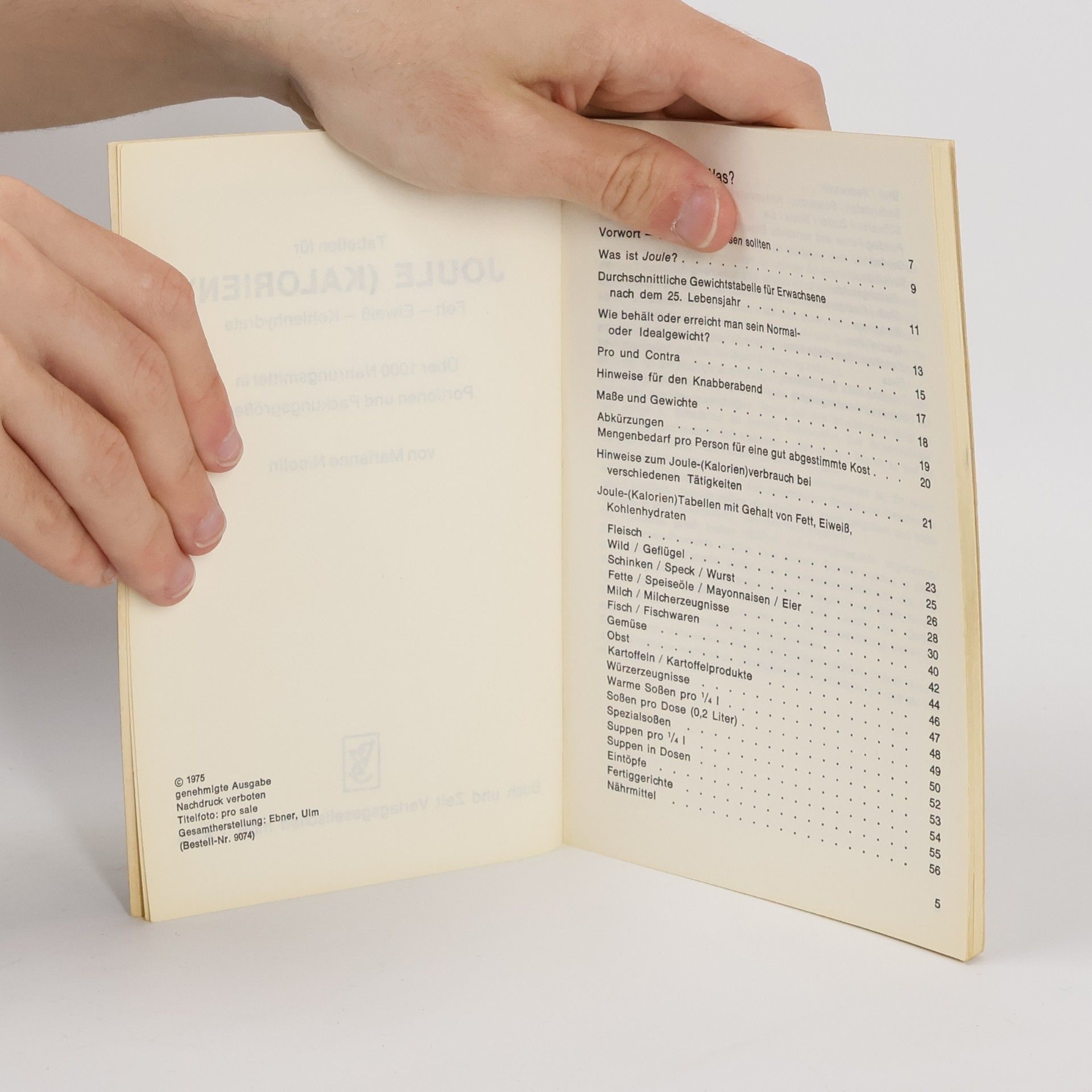 Autorenkollektiv Tabellen für Joule (Kalorien)