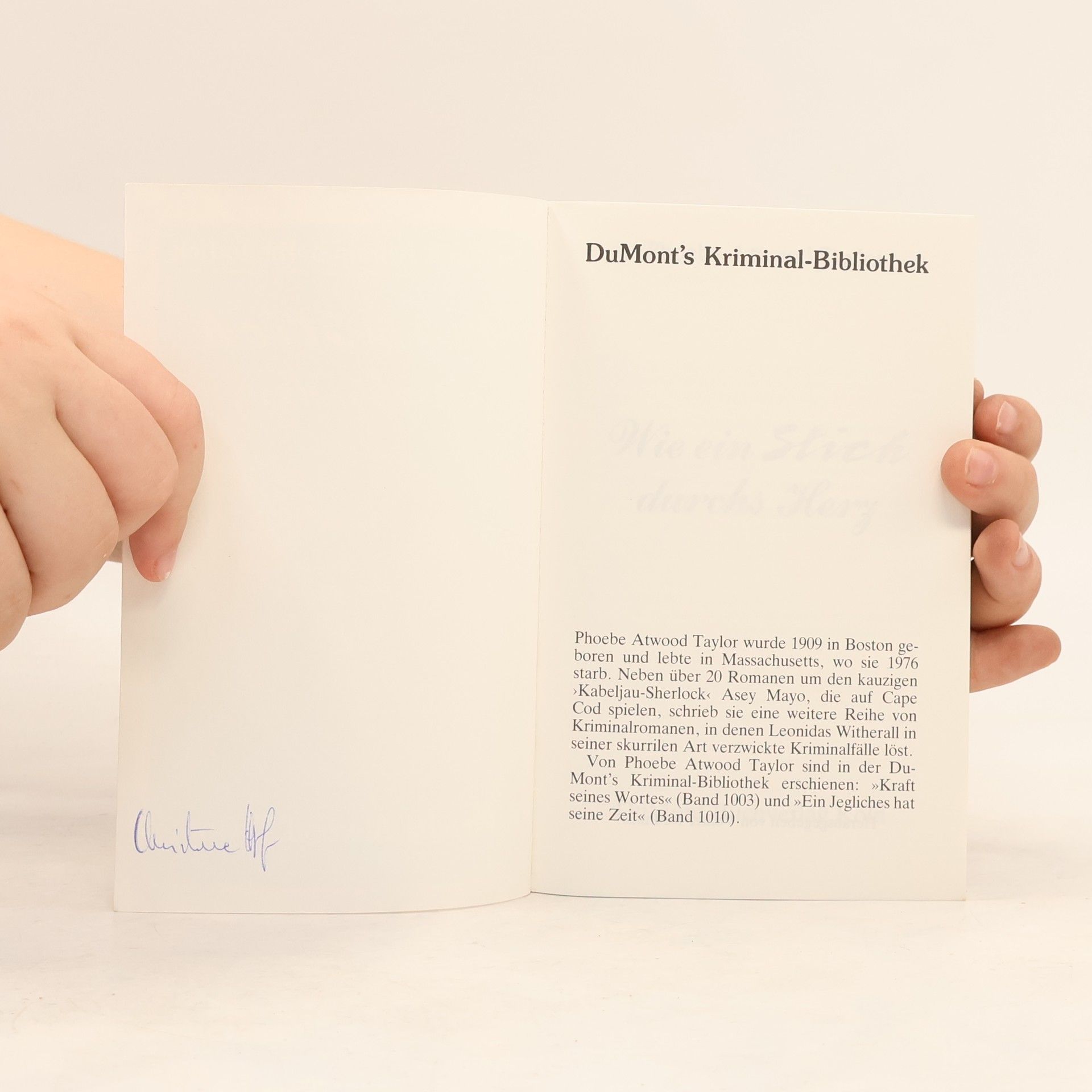 Phoebe Atwood Taylor Wie ein Stich durchs Herz.