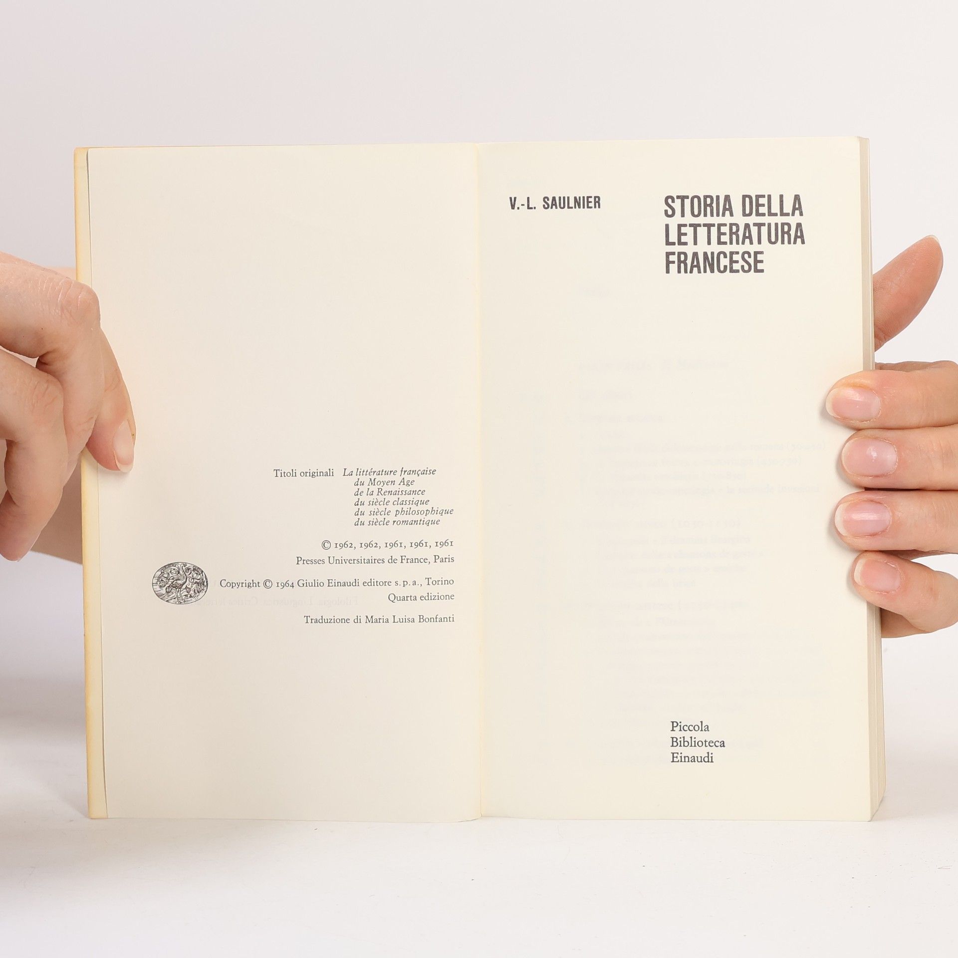 V. L. Saulnier Storia della letteratura francese